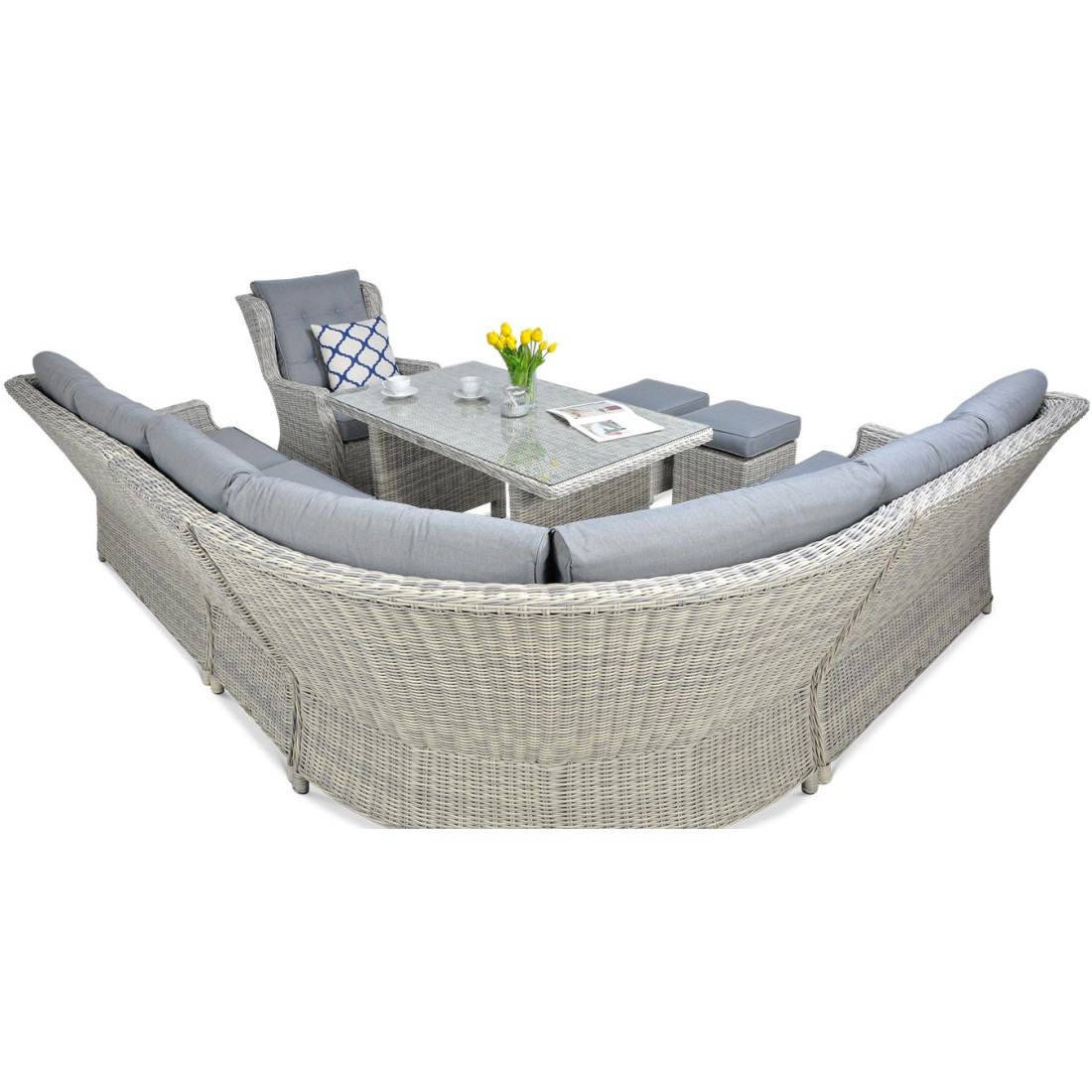 TRIVENTO DINING CORNER WHITE GREY