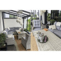 Naroznik ogrodowy z technorattanu Trivento Dining White Grey