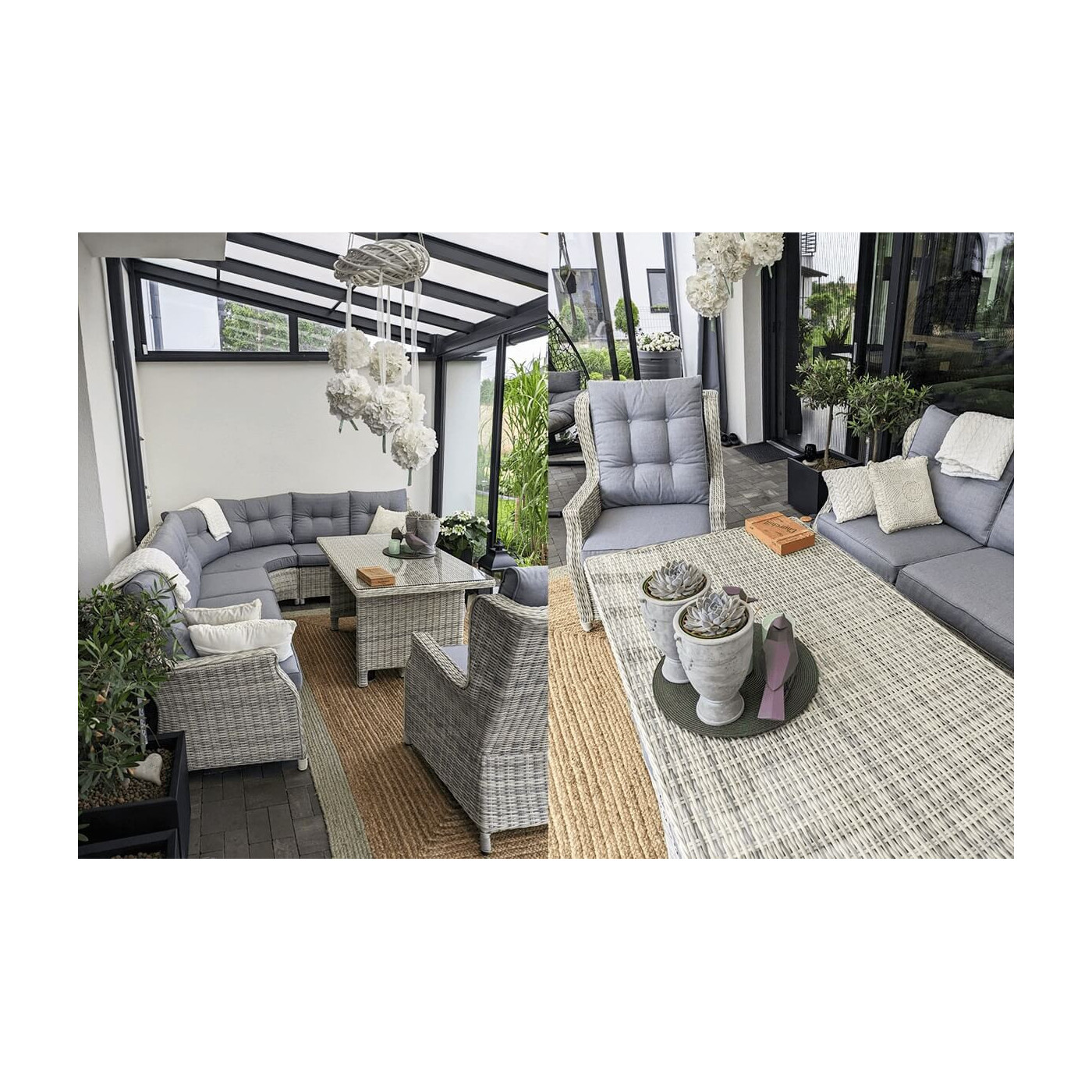 TRIVENTO DINING CORNER WHITE GREY