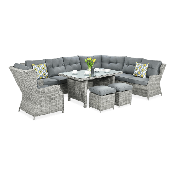 Naroznik z technorattanu Trivento Dining Stone Grey