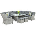 TRIVENTO DINING CORNER SOFA STONE GREY