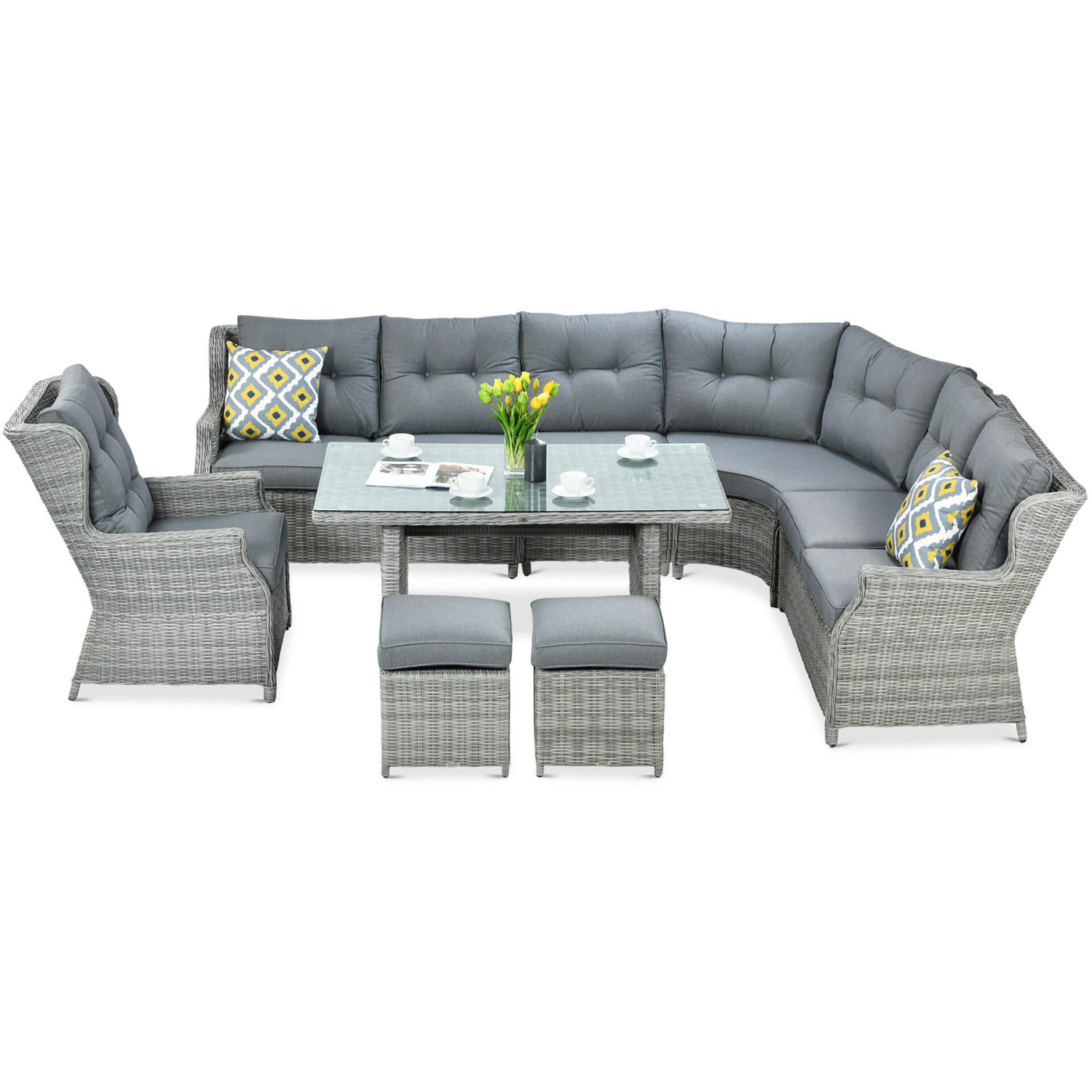 TRIVENTO DINING CORNER SOFA STONE GREY