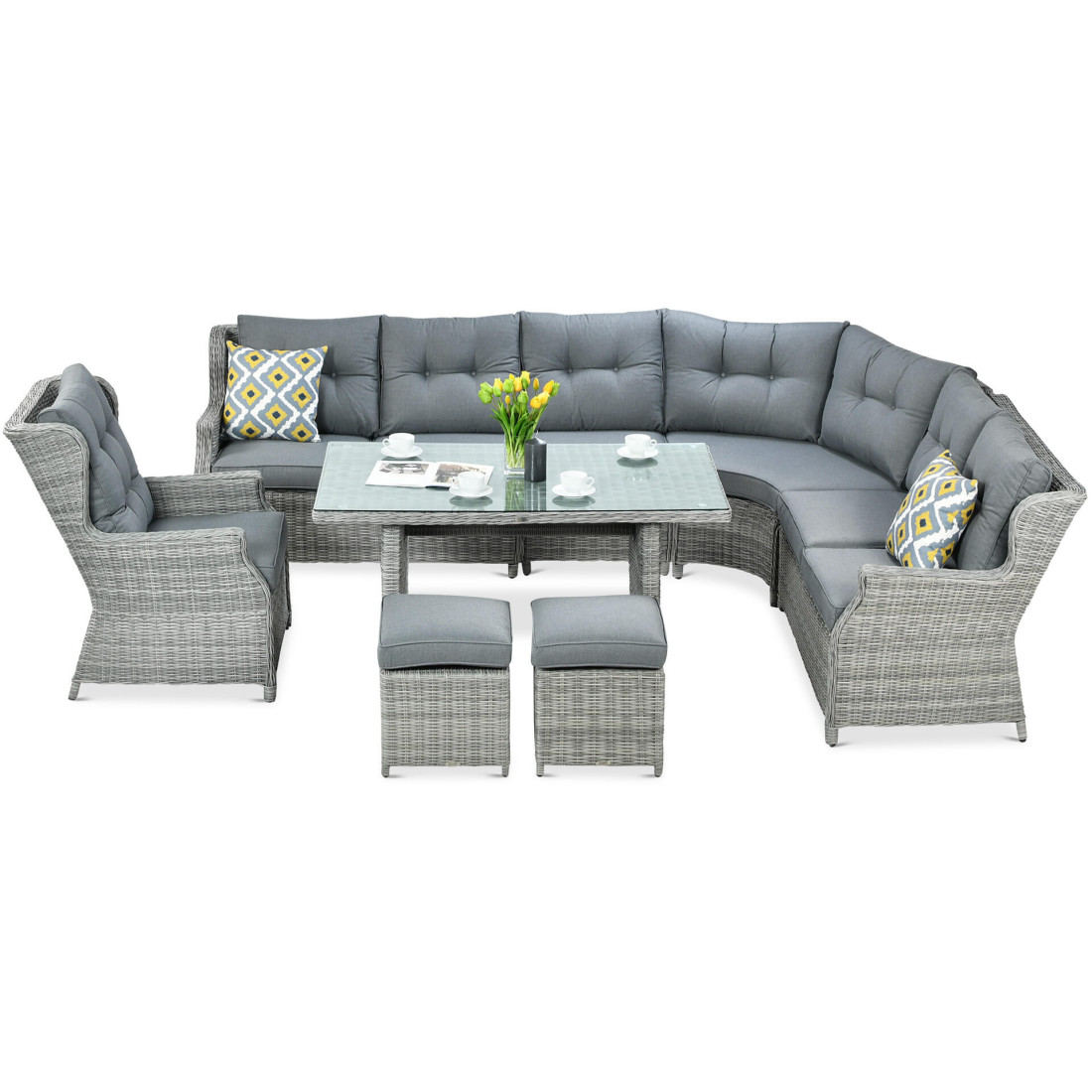 TRIVENTO DINING CORNER SOFA STONE GREY