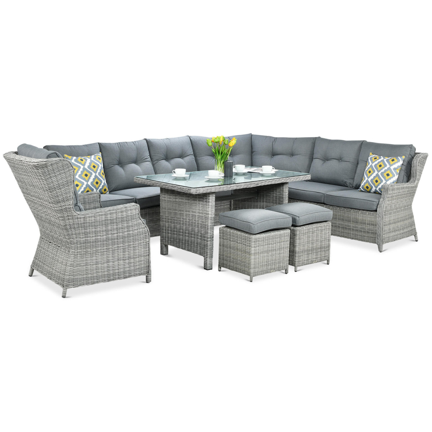 TRIVENTO DINING CORNER SOFA STONE GREY