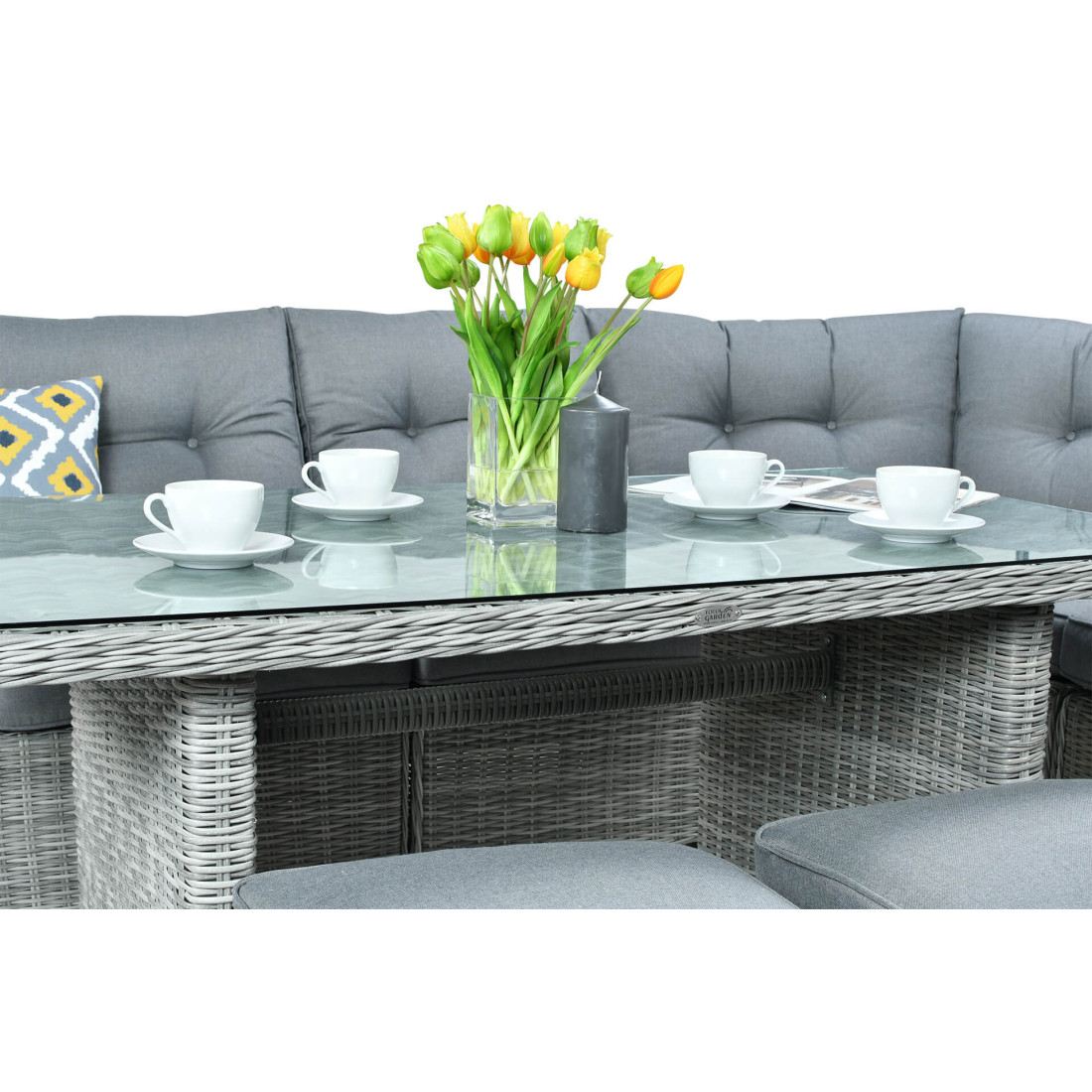 TRIVENTO DINING CORNER SOFA STONE GREY