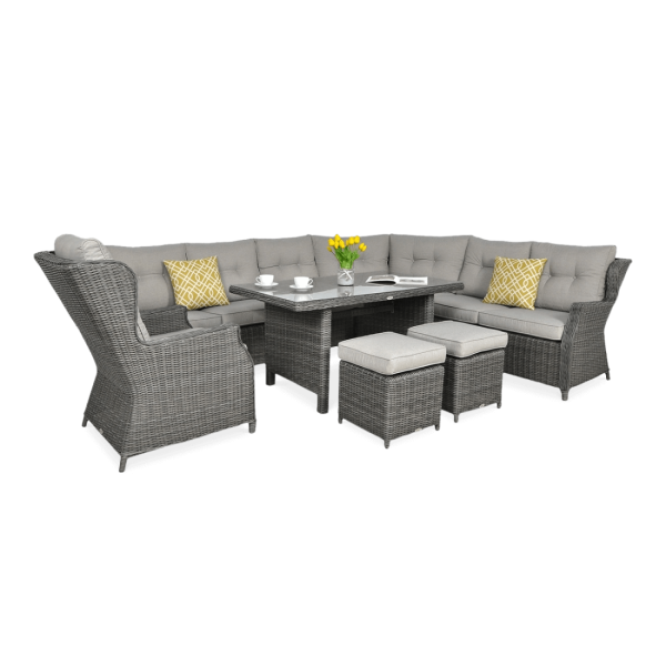 Naroznik technorattanowy Trivento Dining Dark Grey