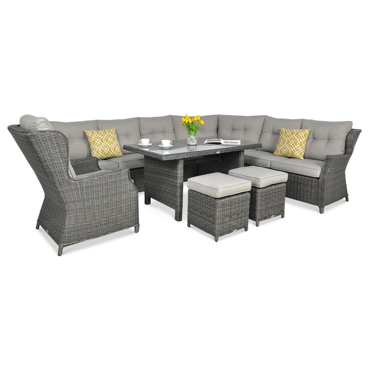 TRIVENTO DINING CORNER SOFA DARK GREY
