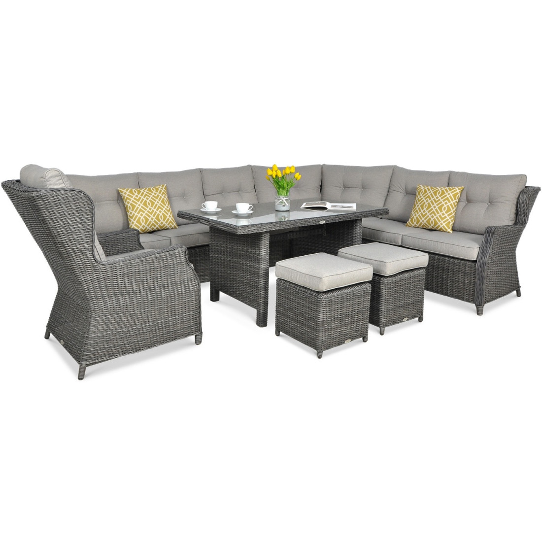 TRIVENTO DINING CORNER SOFA DARK GREY