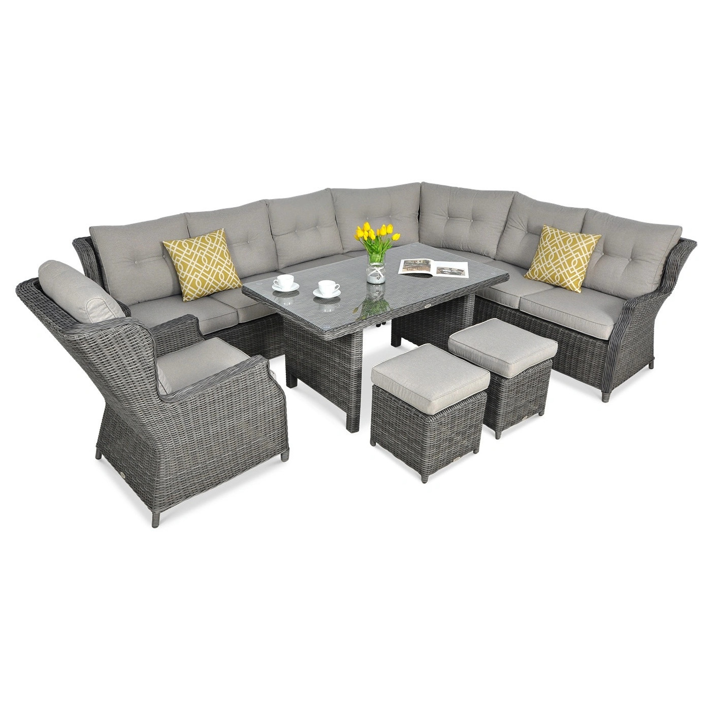 TRIVENTO DINING CORNER SOFA DARK GREY