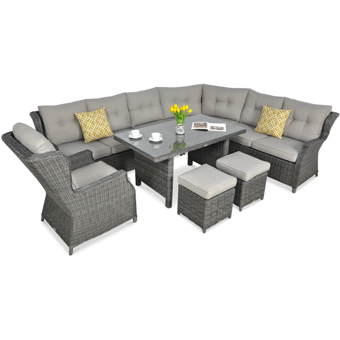 TRIVENTO DINING CORNER SOFA DARK GREY