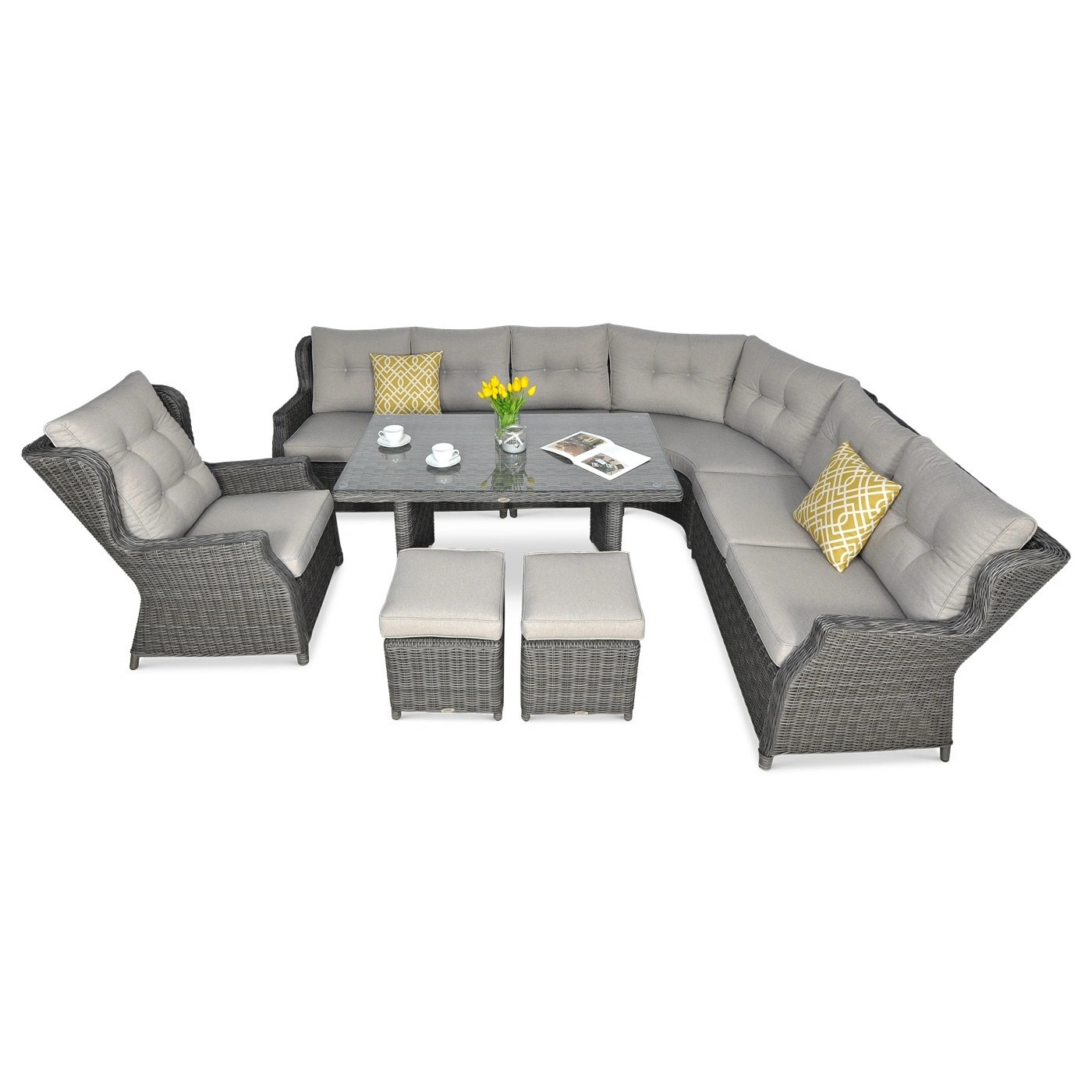 Naroznik technorattanowy Trivento Dining Dark Grey