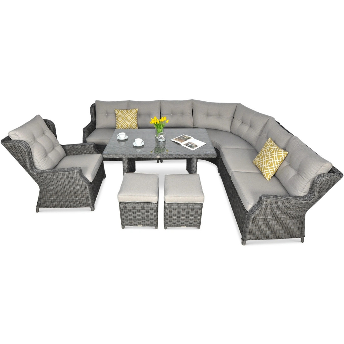 Naroznik technorattanowy Trivento Dining Dark Grey