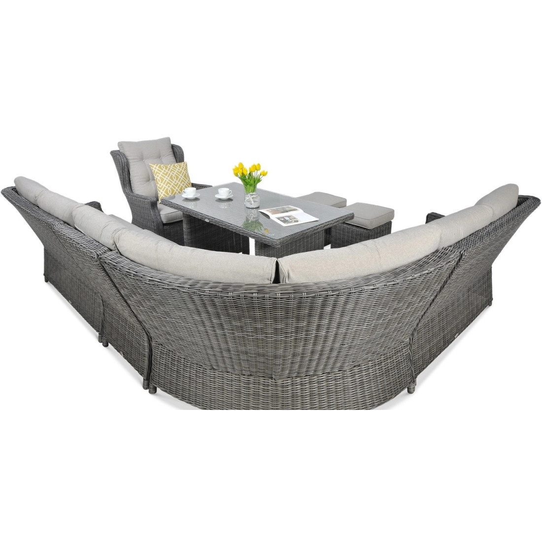 TRIVENTO DINING CORNER SOFA DARK GREY
