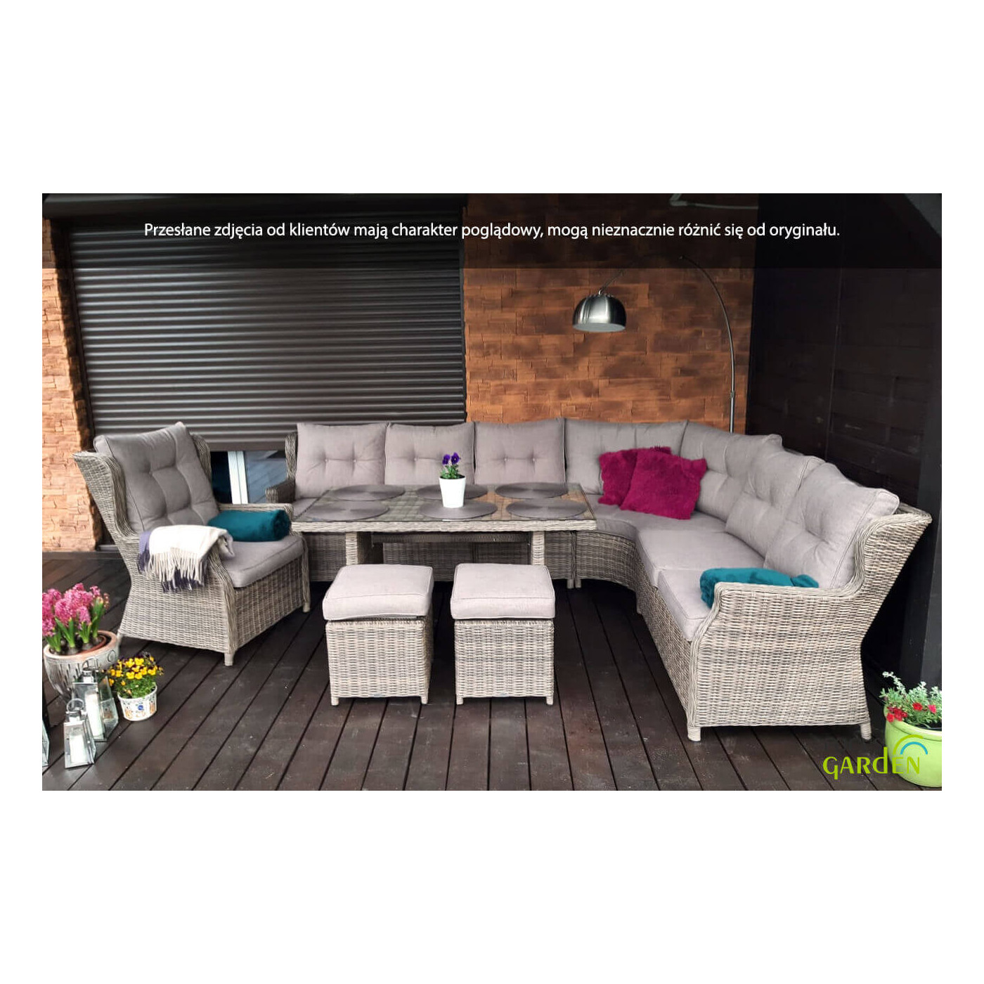 Naroznik technorattanowy Trivento Dining Dark Grey