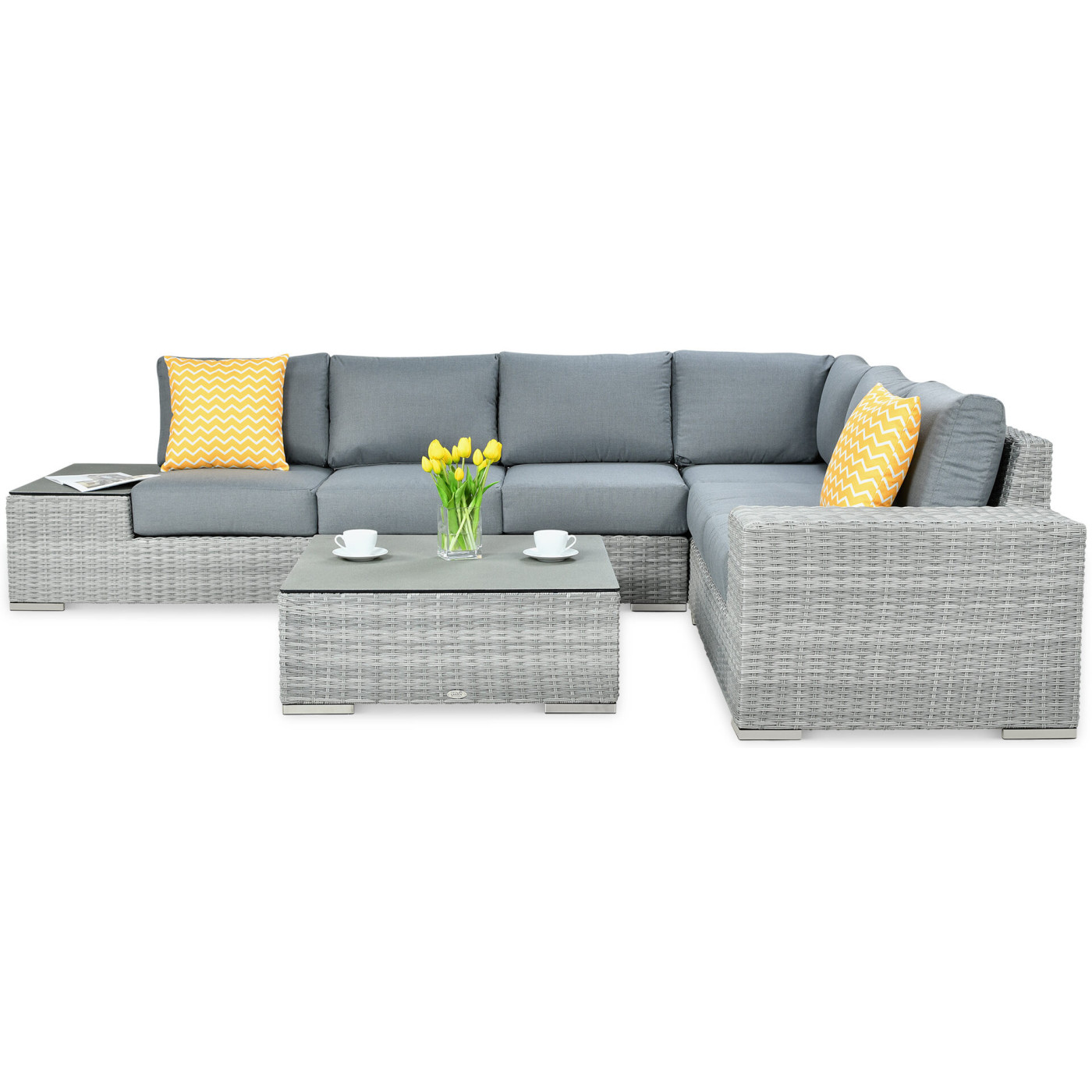 Narożnik z technorattanu AVOCADO Stone Grey