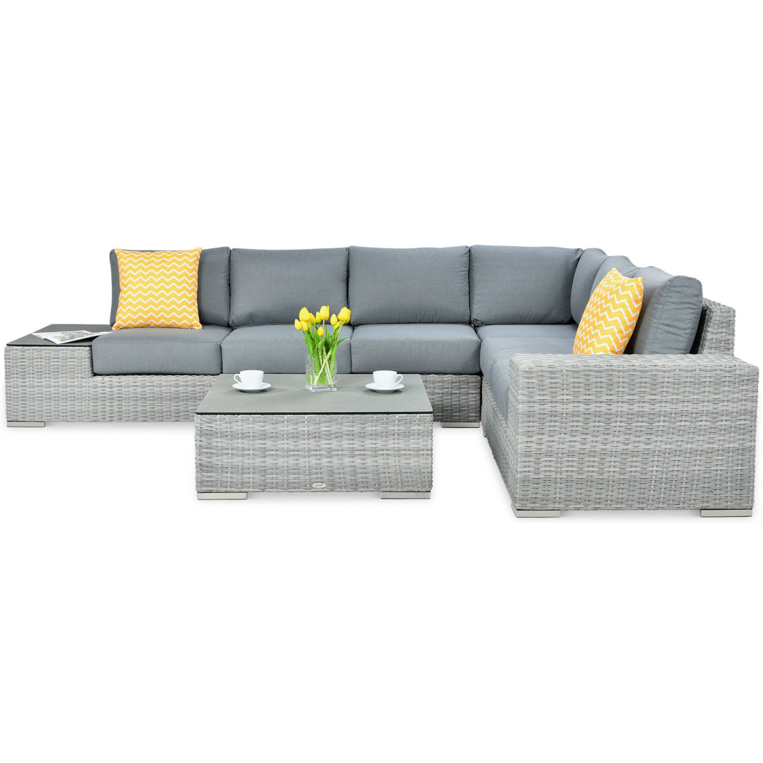 Narożnik z technorattanu AVOCADO Stone Grey