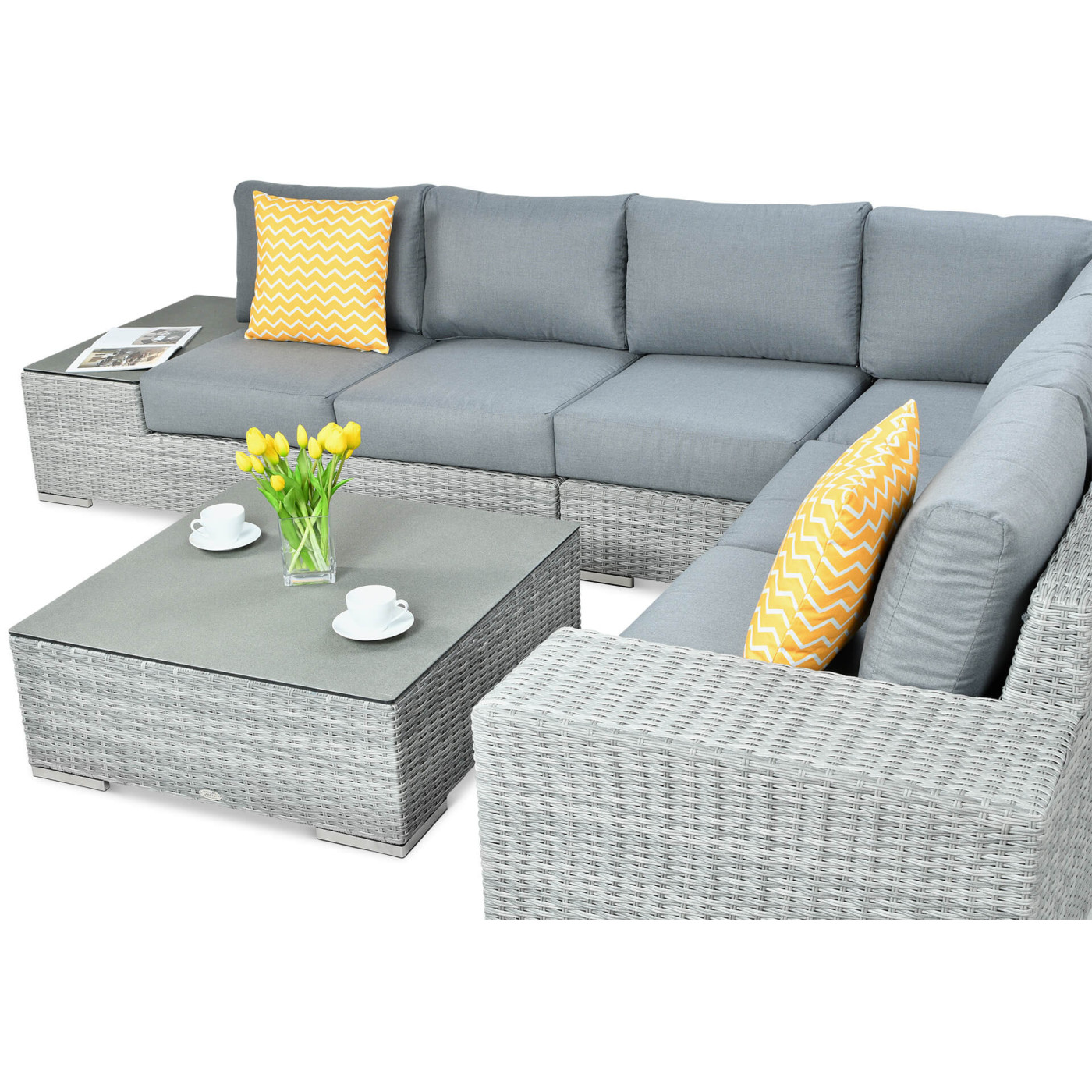 Narożnik z technorattanu AVOCADO Stone Grey