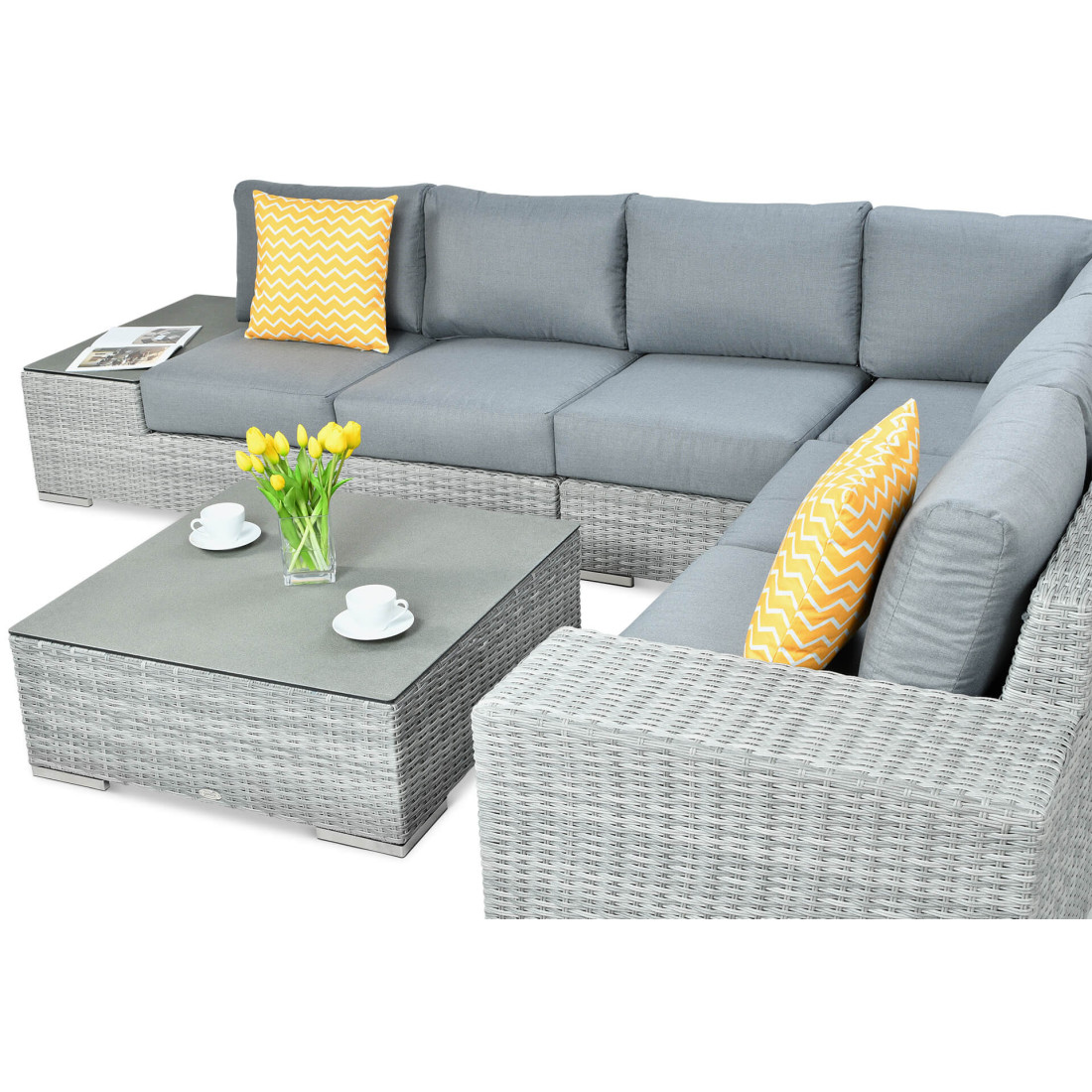 Narożnik z technorattanu AVOCADO Stone Grey