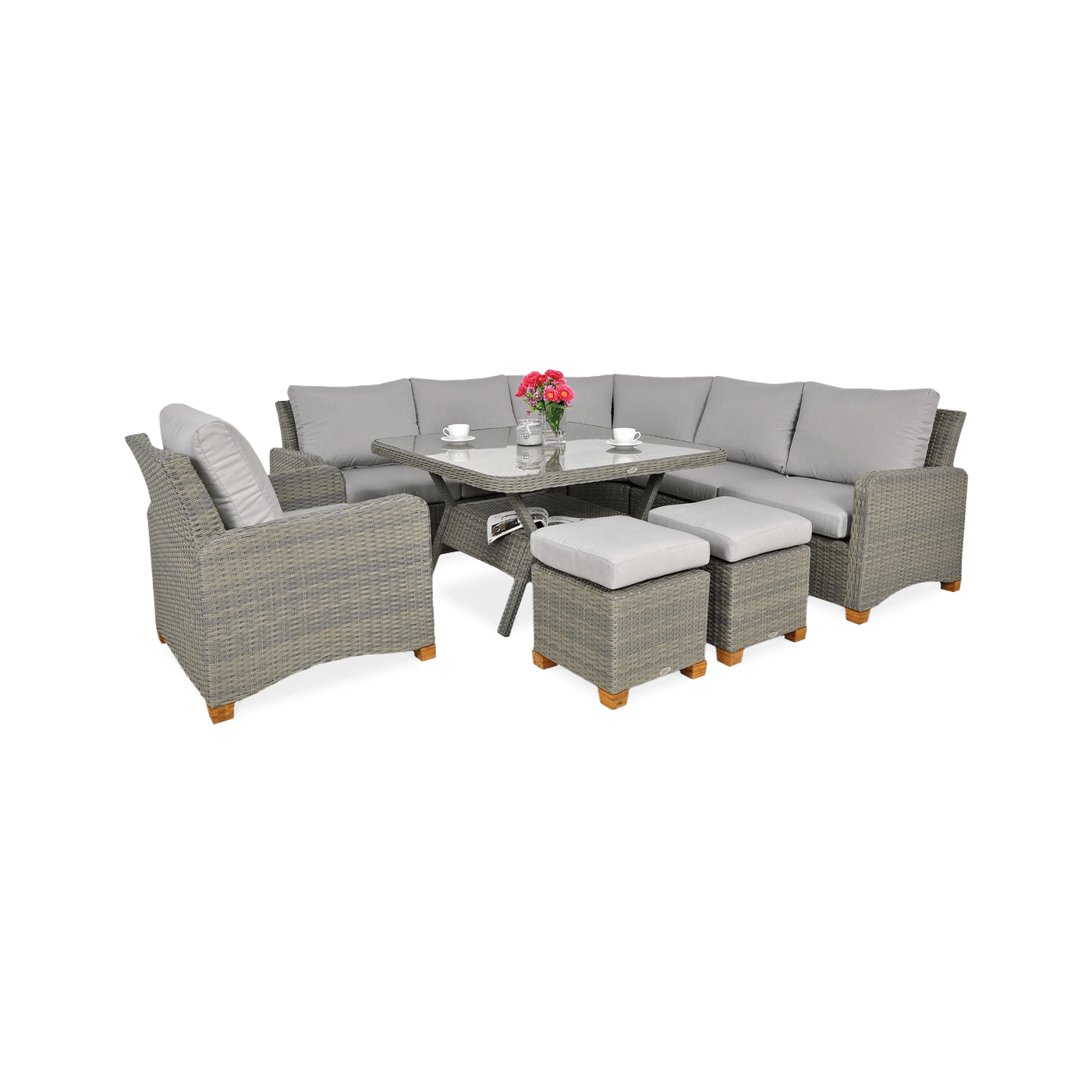 Naroznik technorattanowy Toledo Dining Grey