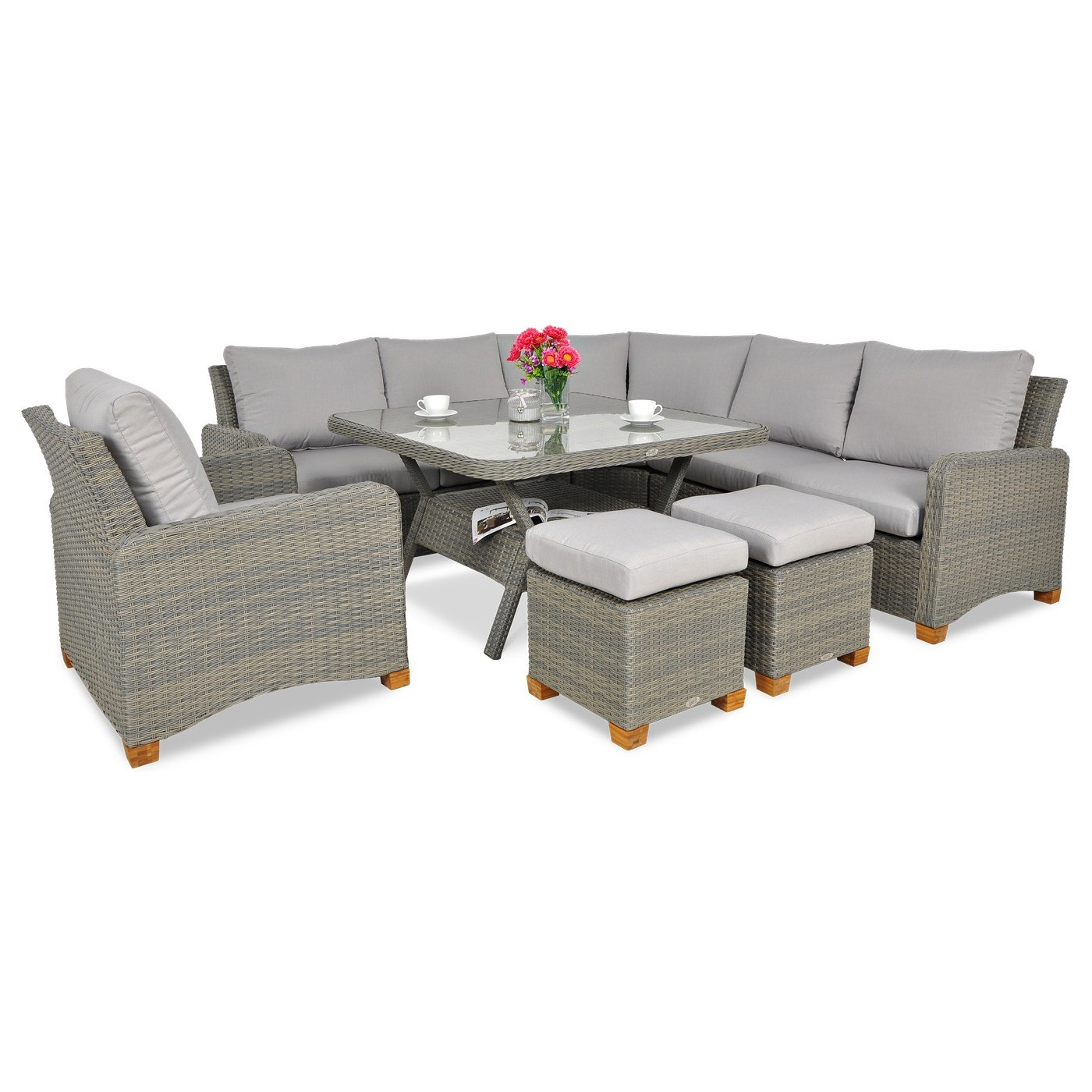 Naroznik technorattanowy Toledo Dining Grey