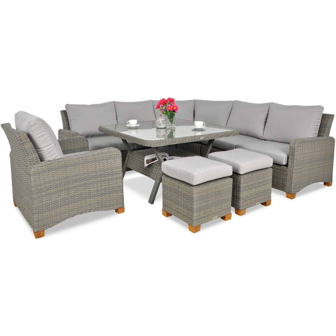 Naroznik technorattanowy Toledo Dining Grey