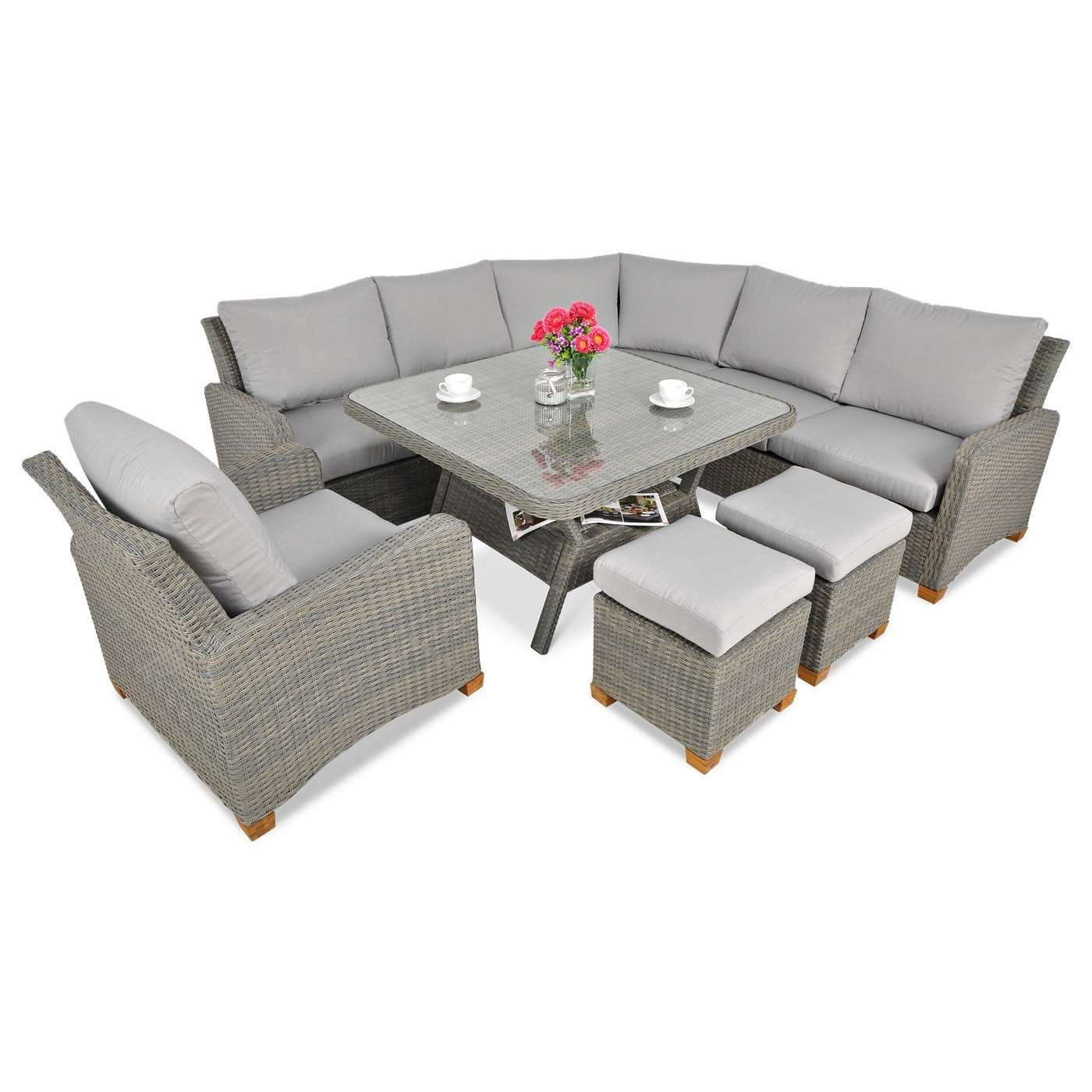 Naroznik technorattanowy Toledo Dining Grey