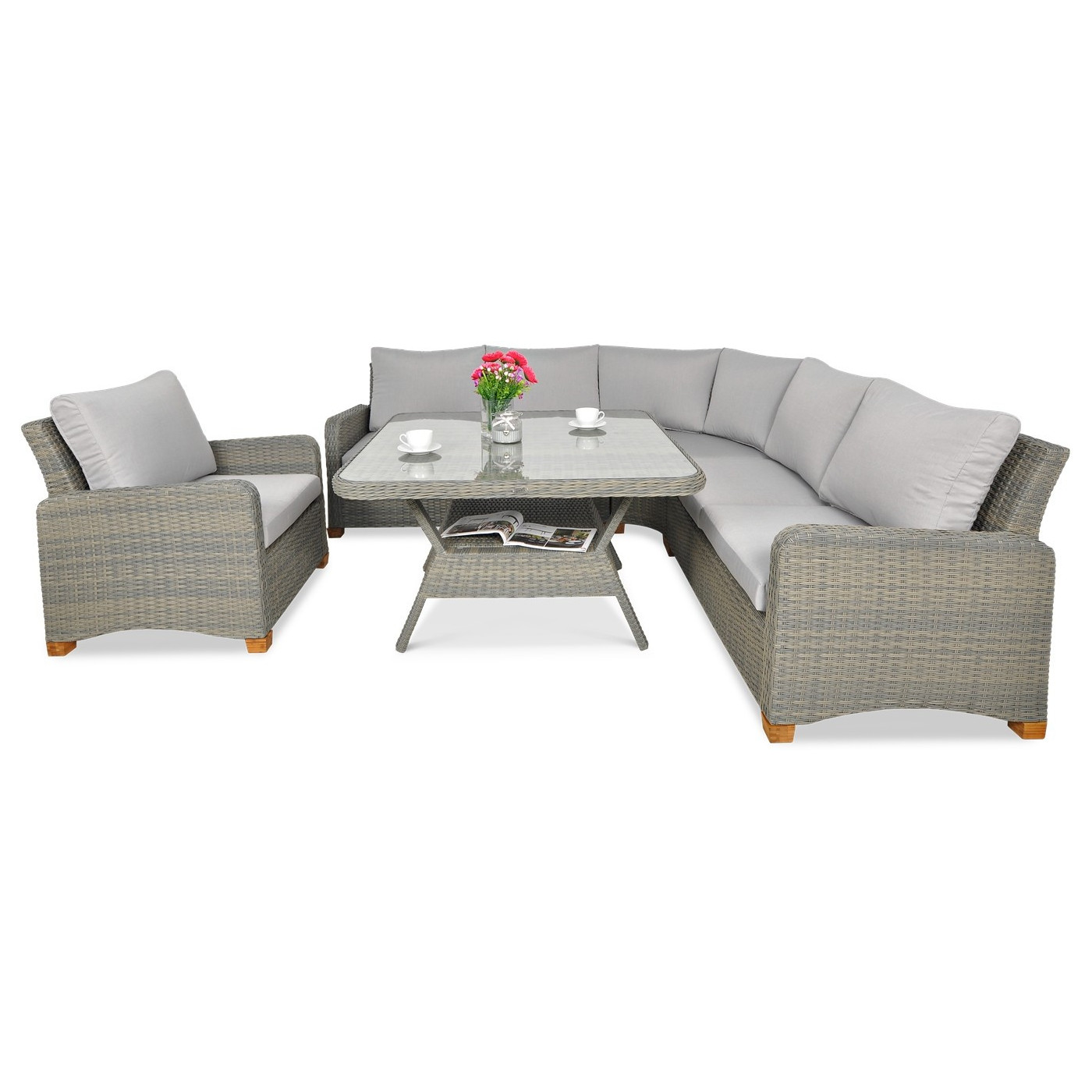 Naroznik technorattanowy Toledo Dining Grey