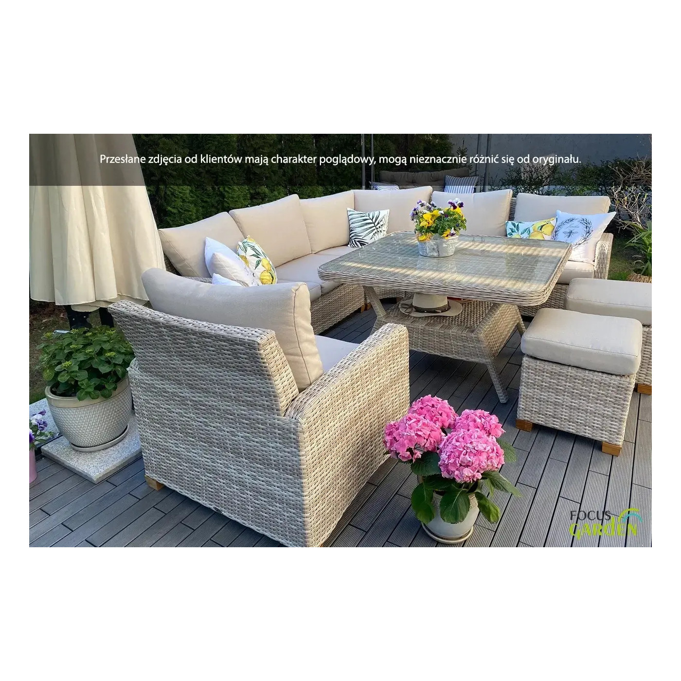 Naroznik technorattanowy Toledo Dining Grey