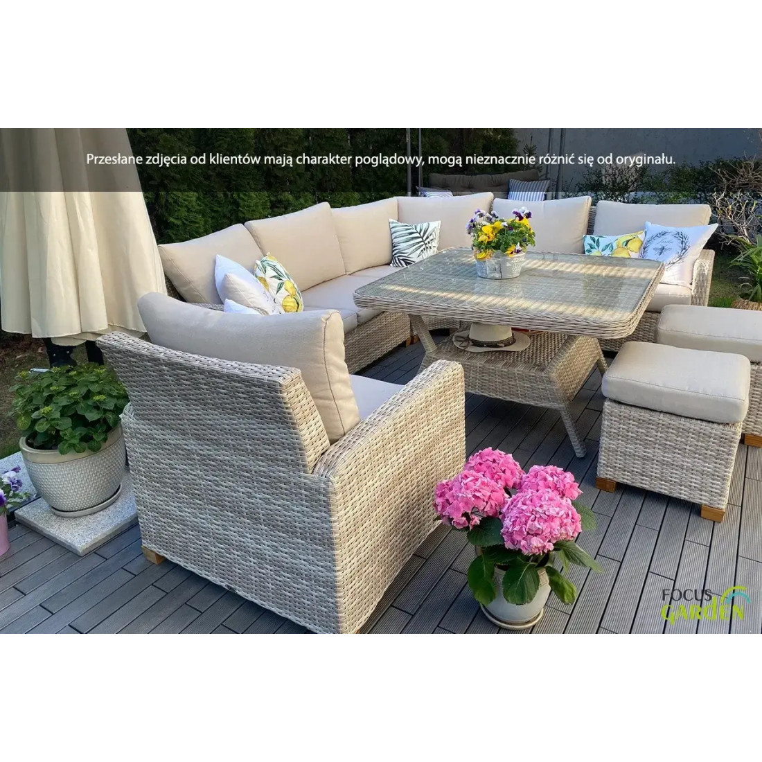 Naroznik technorattanowy Toledo Dining Grey