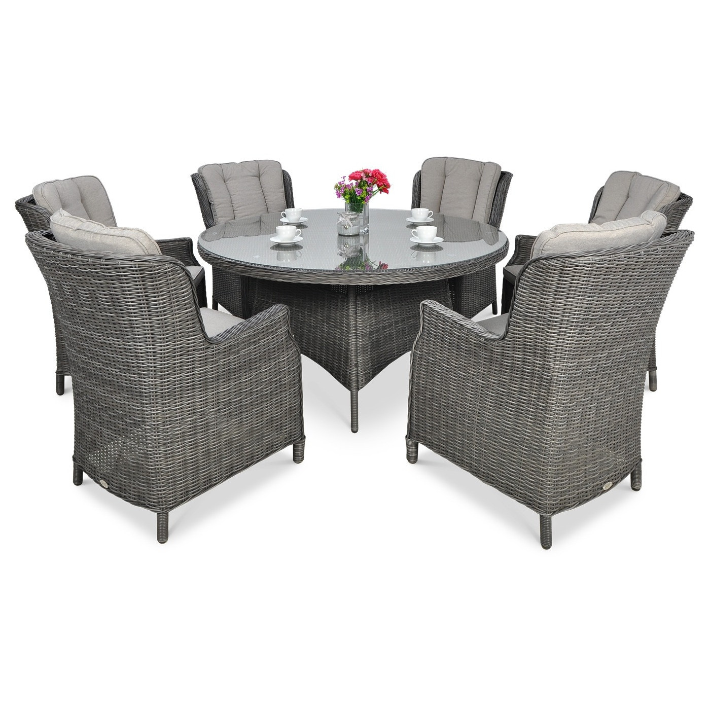 Zestaw mebli ogrodowych z technorattanu Ravena Dark Grey