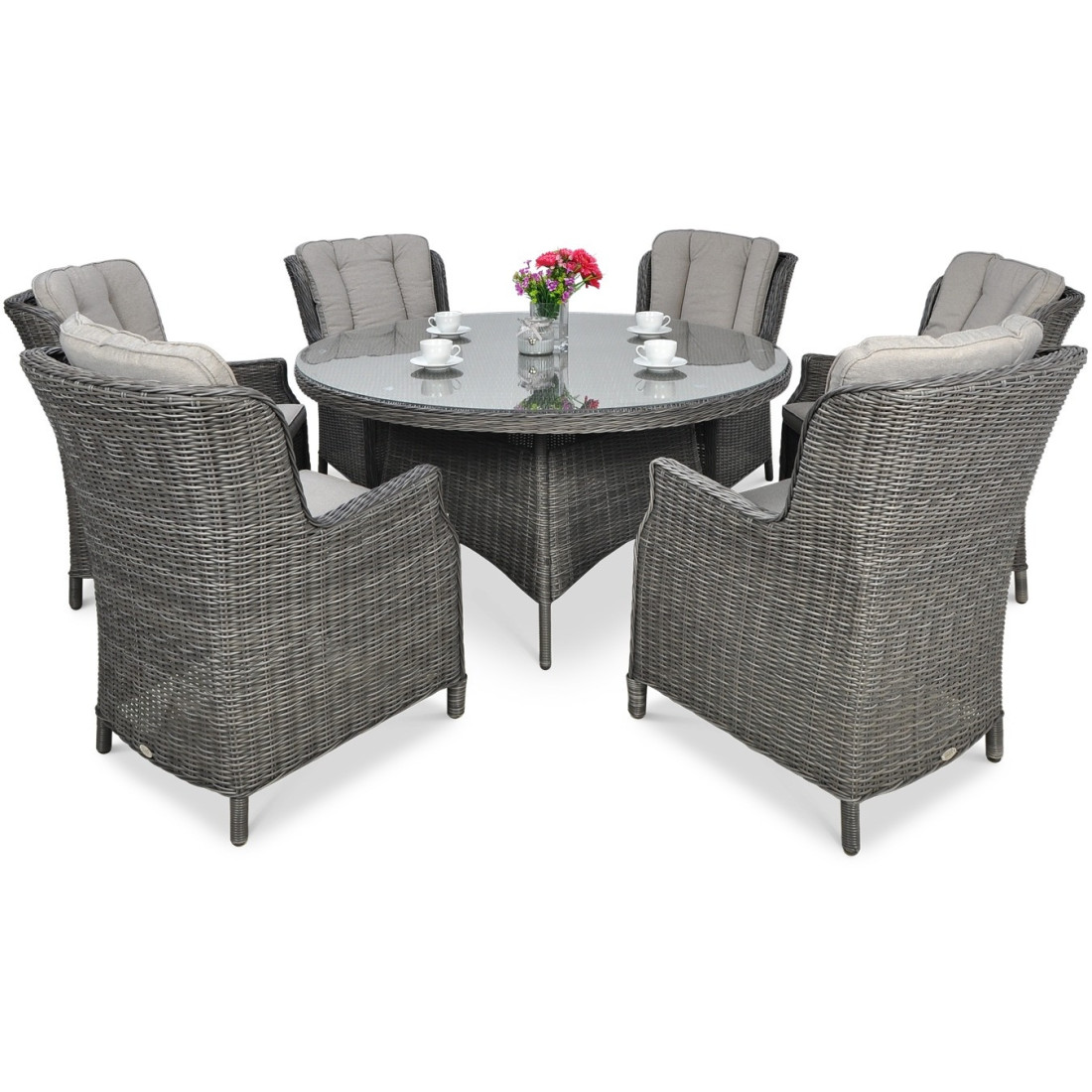 Zestaw mebli ogrodowych z technorattanu Ravena Dark Grey