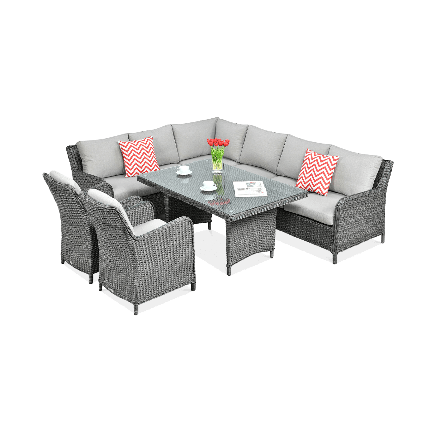 Narożnik z technorattanu MARYLAND Dark Grey