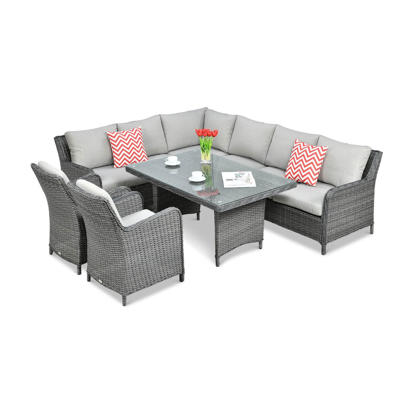 Narożnik z technorattanu MARYLAND Dark Grey