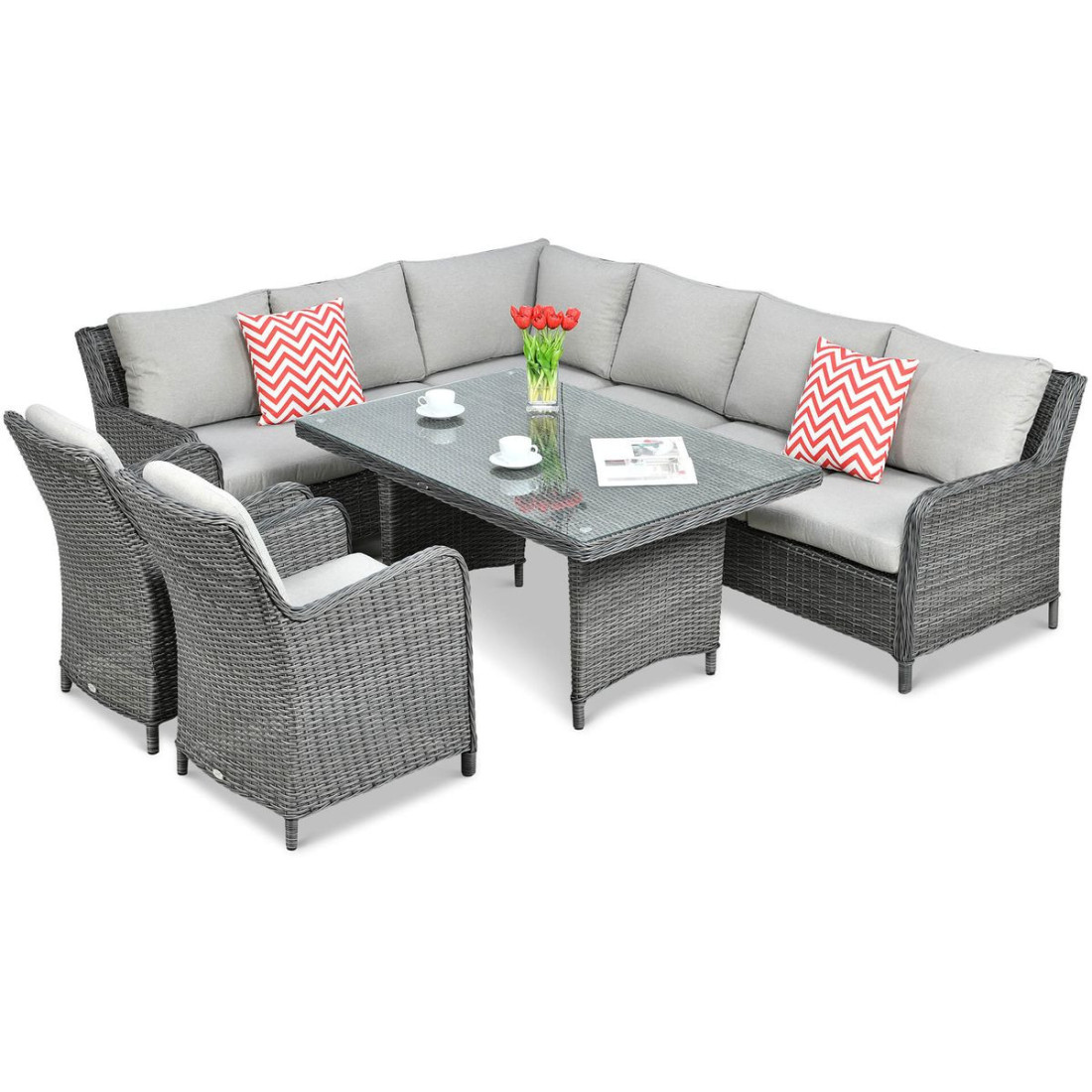 Narożnik z technorattanu MARYLAND Dark Grey