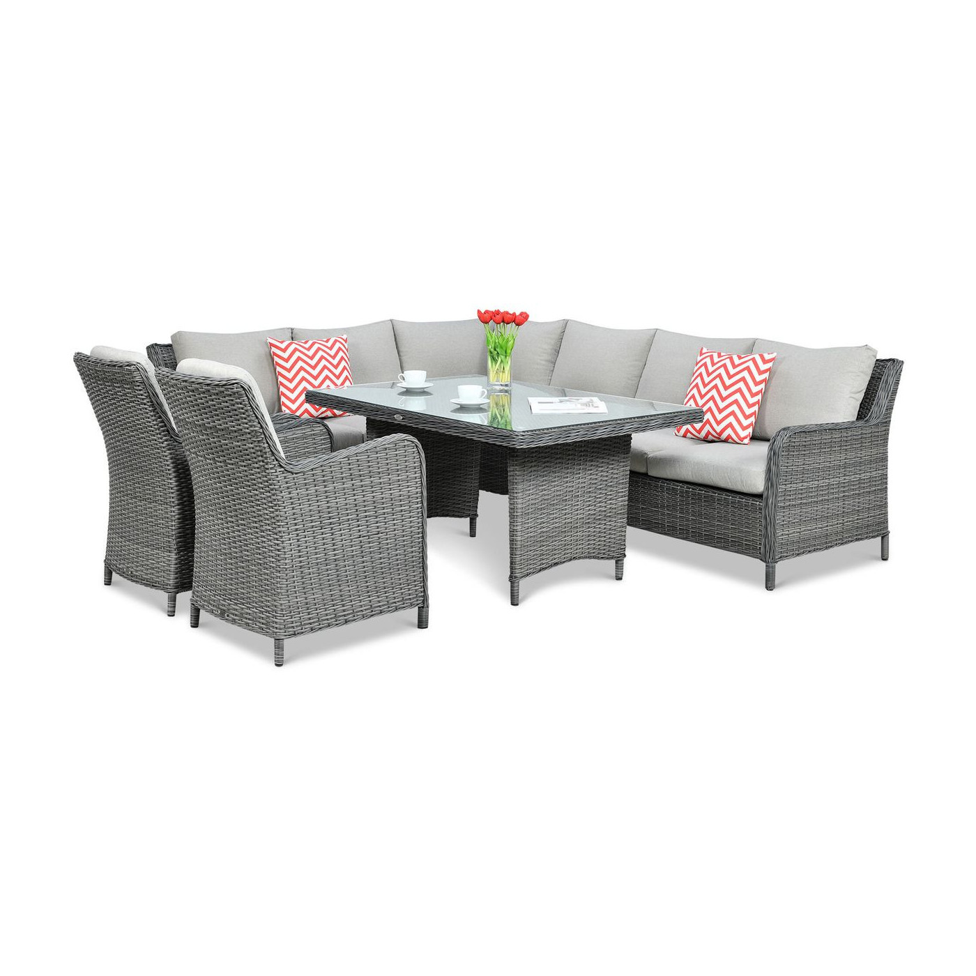 Narożnik z technorattanu MARYLAND Dark Grey