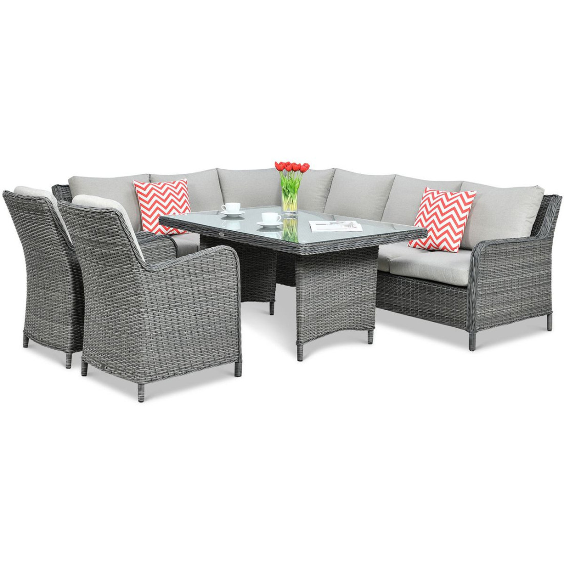 Narożnik z technorattanu MARYLAND Dark Grey