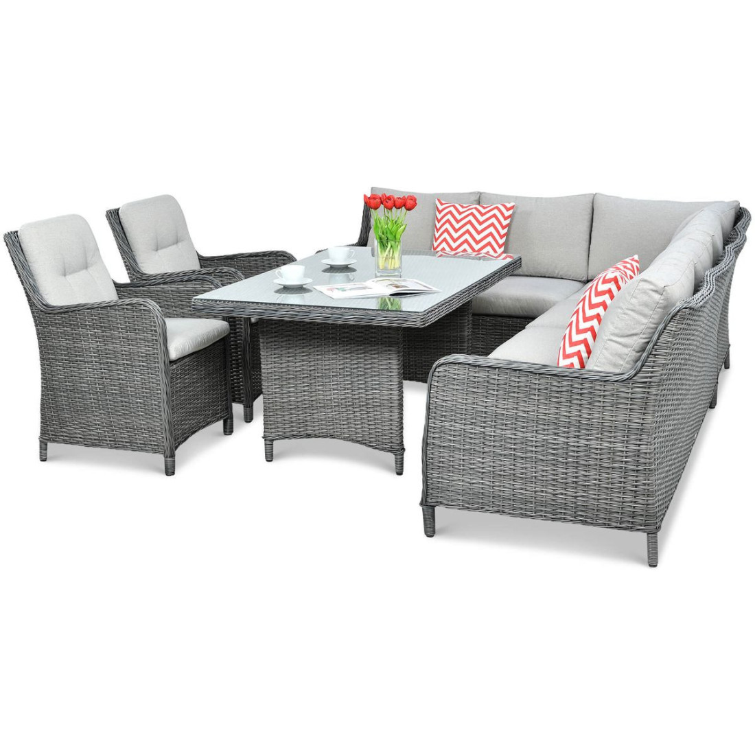 Narożnik z technorattanu MARYLAND Dark Grey