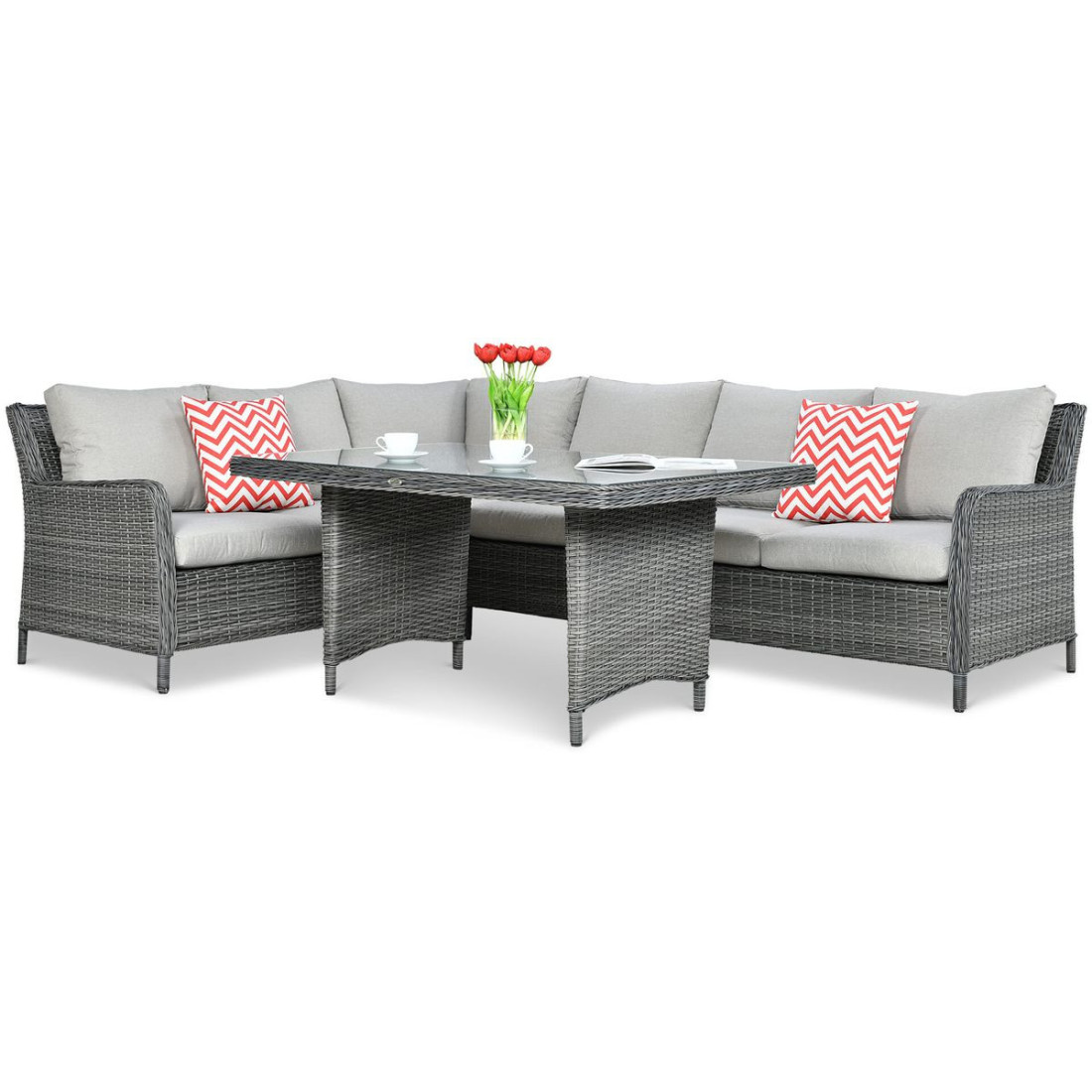 Narożnik z technorattanu MARYLAND Dark Grey