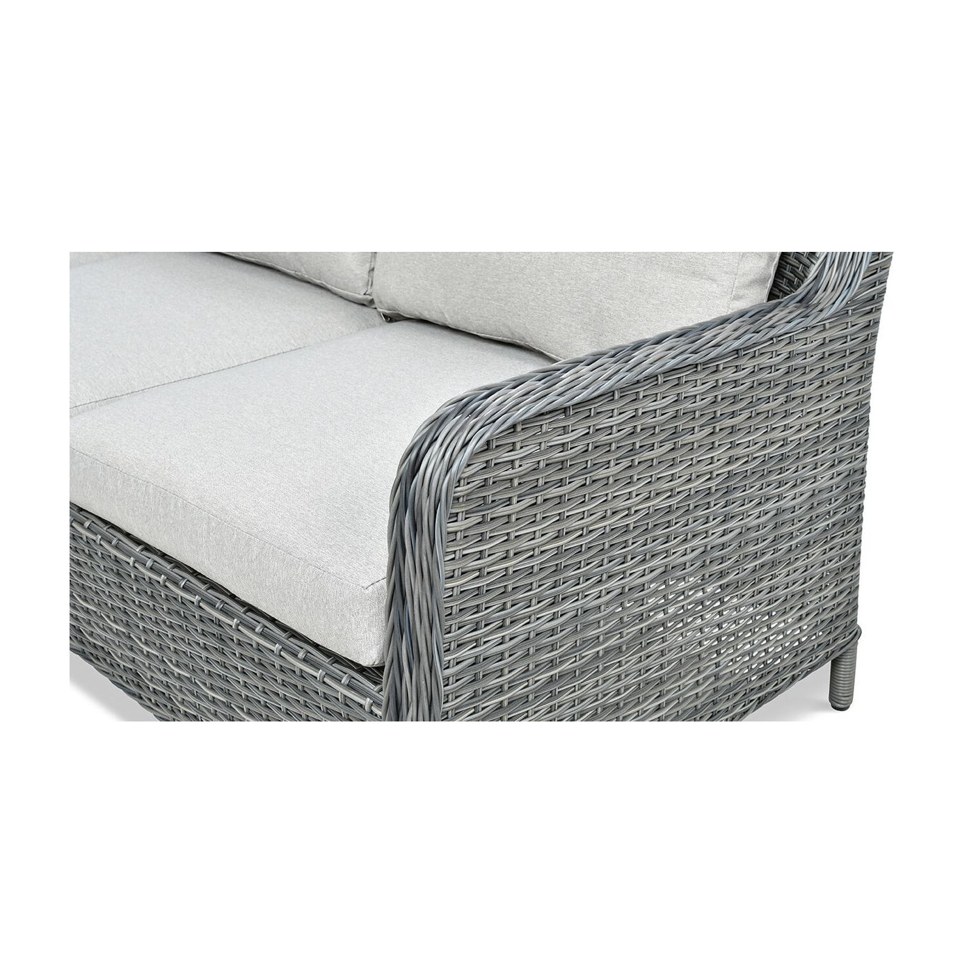 kanapa szczegóły Narożnik z technorattanu MARYLAND Dark Grey