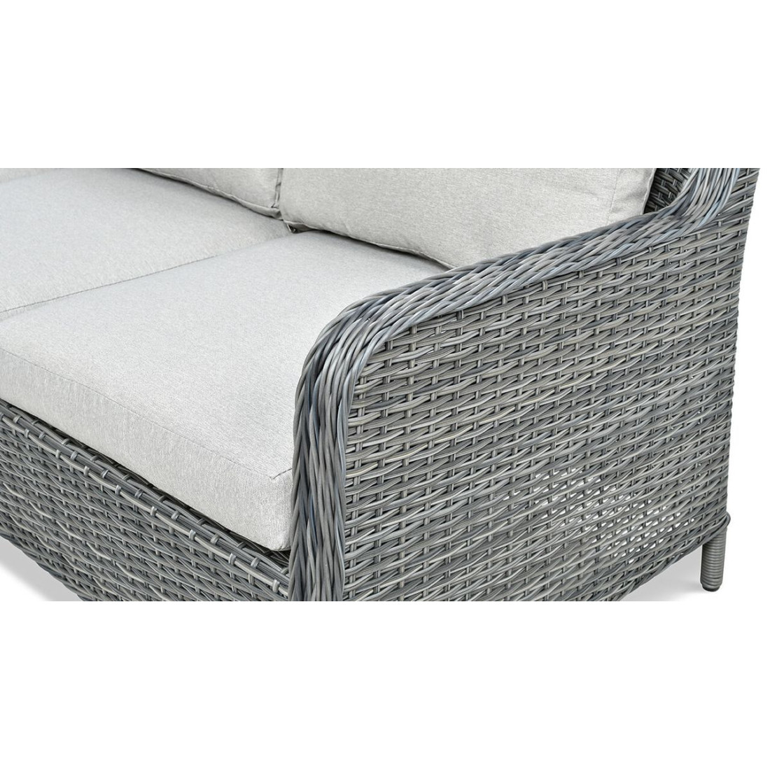 kanapa szczegóły Narożnik z technorattanu MARYLAND Dark Grey