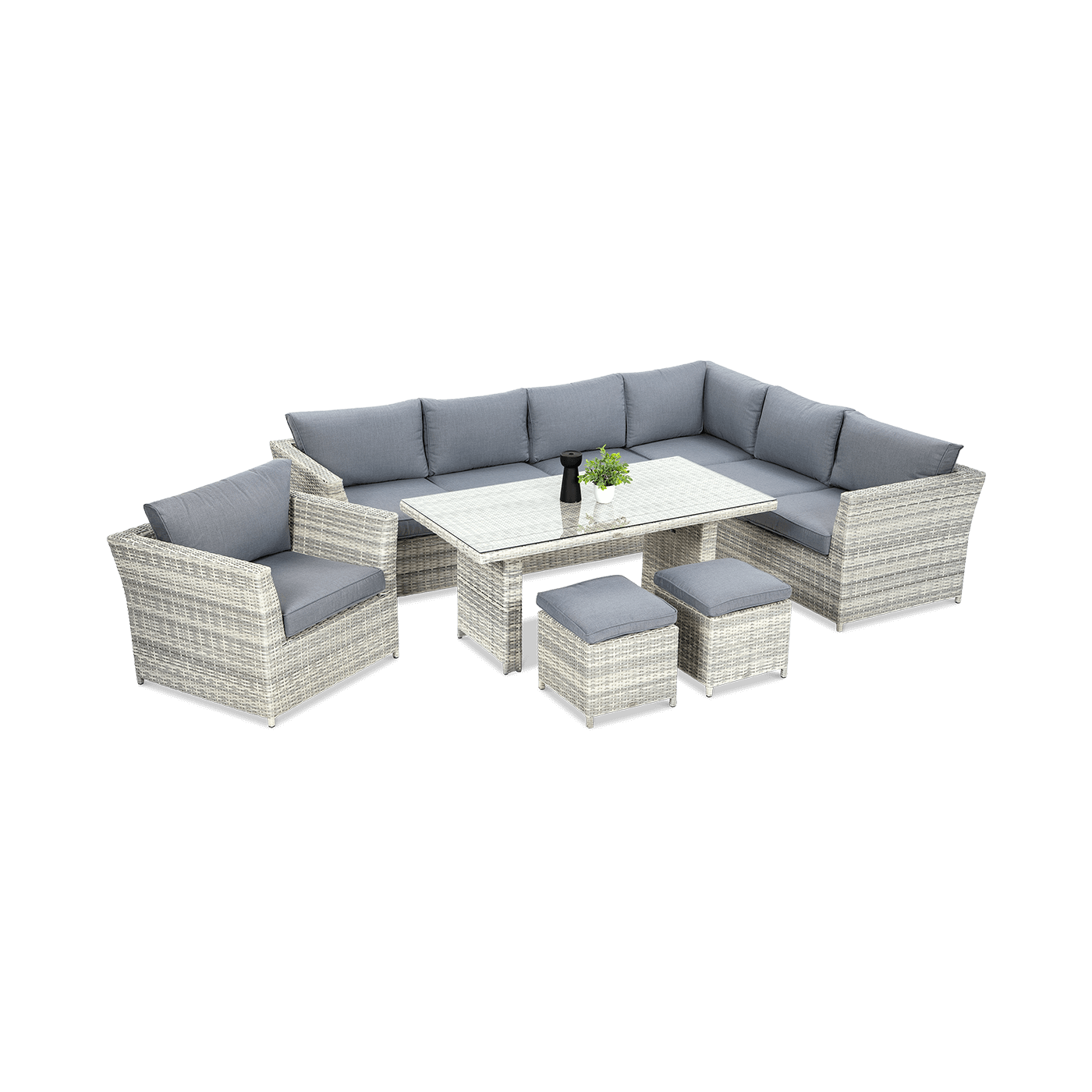 Zestaw moniz dining plus w kolorze biało szarym 