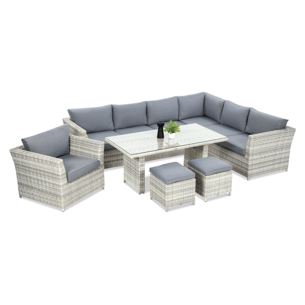 Zestaw moniz dining plus w kolorze biało szarym 