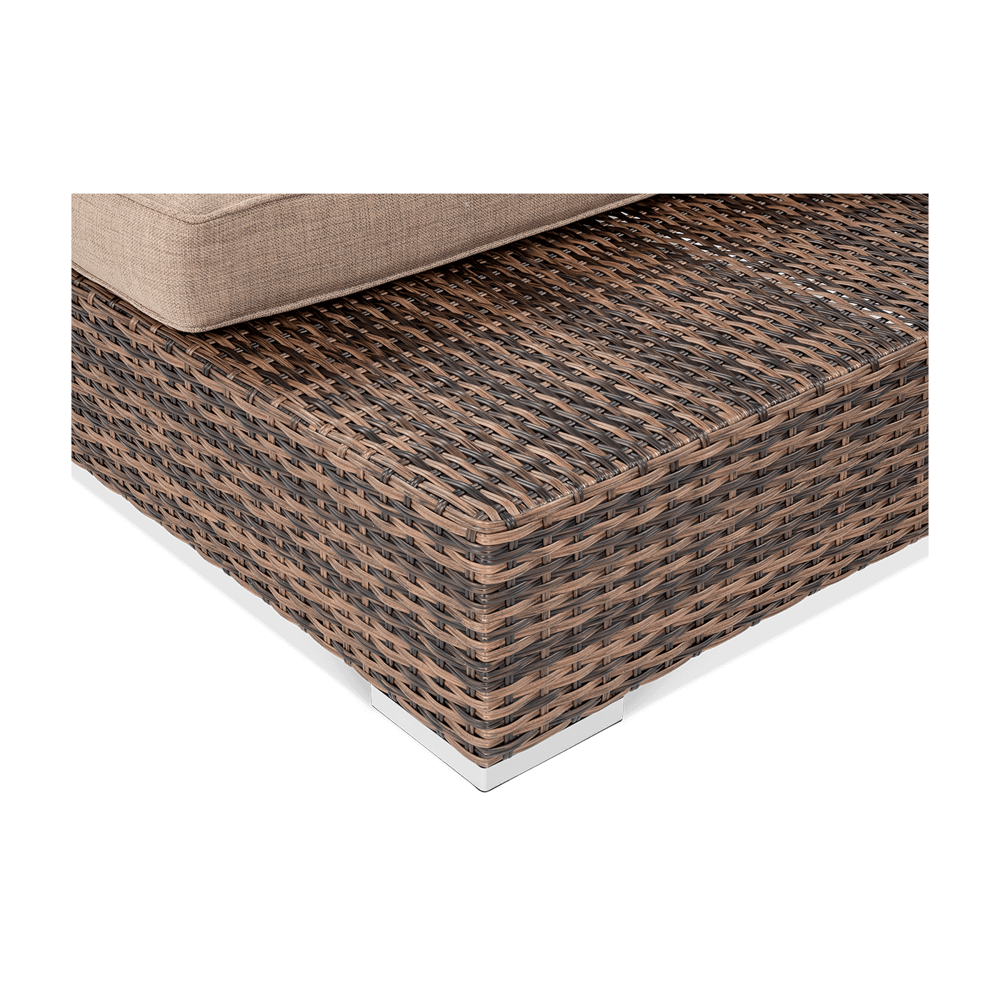 Zbliżenie na materiał technorattan na narożniku