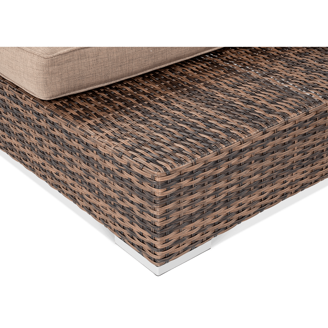 Zbliżenie na materiał technorattan na narożniku