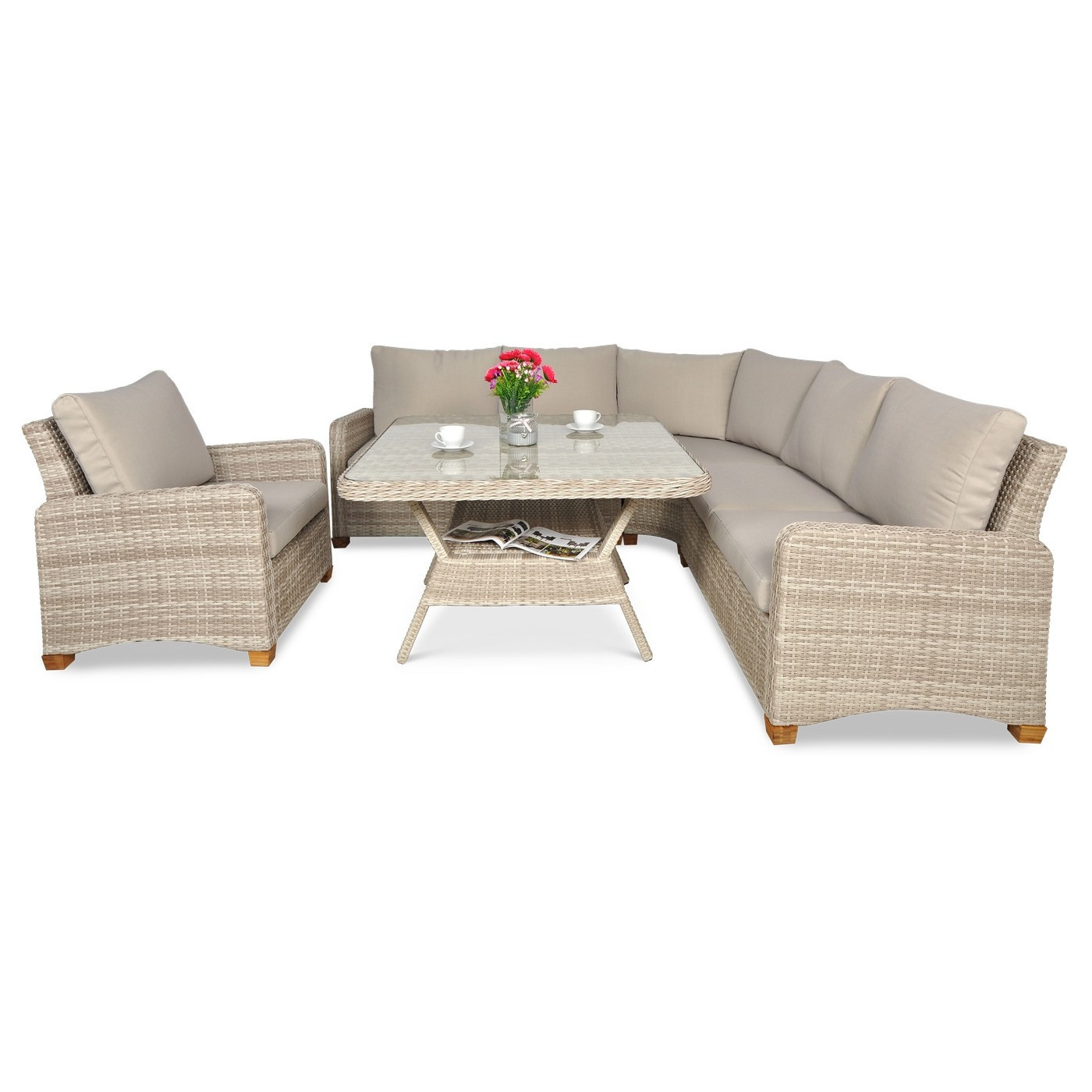 Naroznik z Technorattanu Toledo Dining Beige