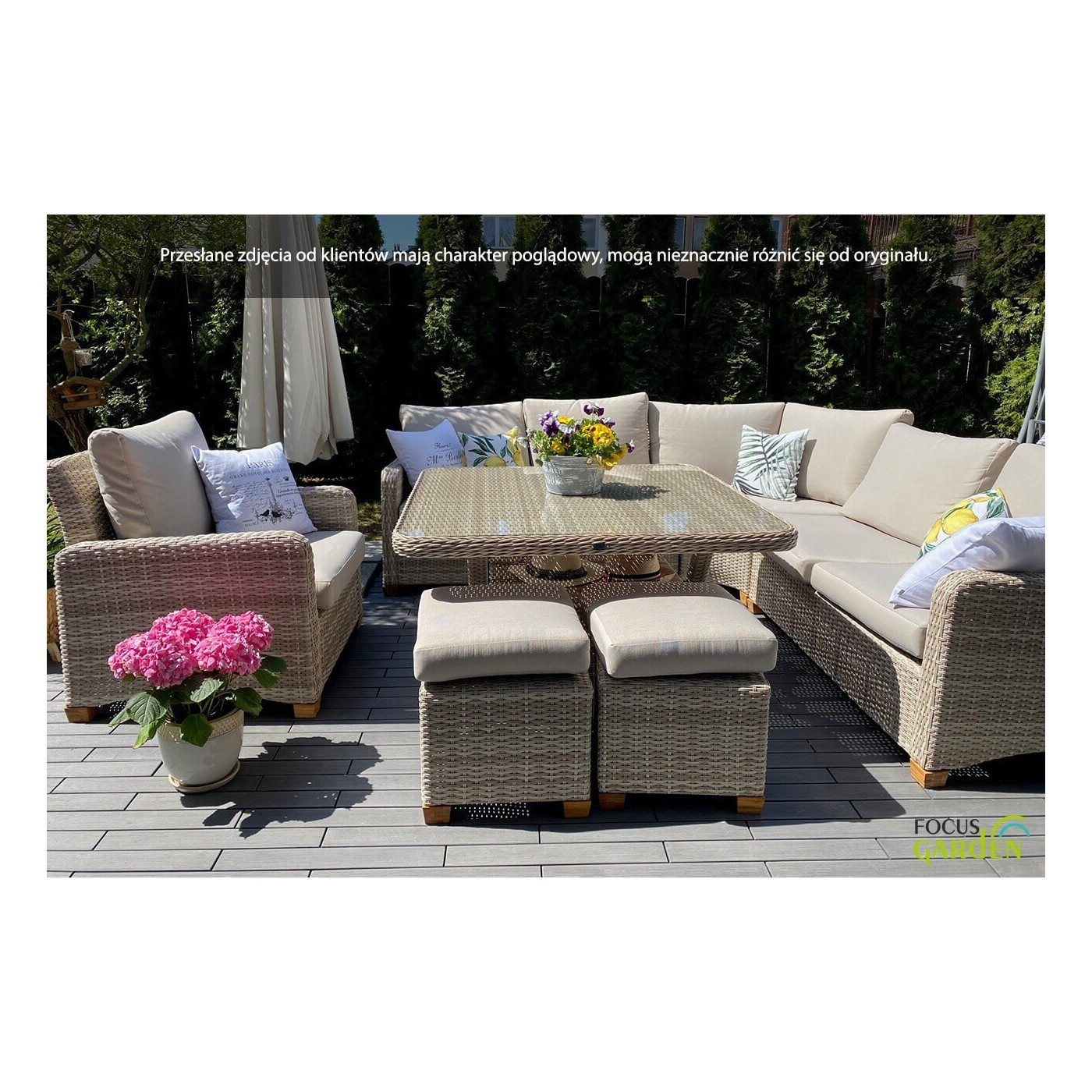 Naroznik z Technorattanu Toledo Dining Beige