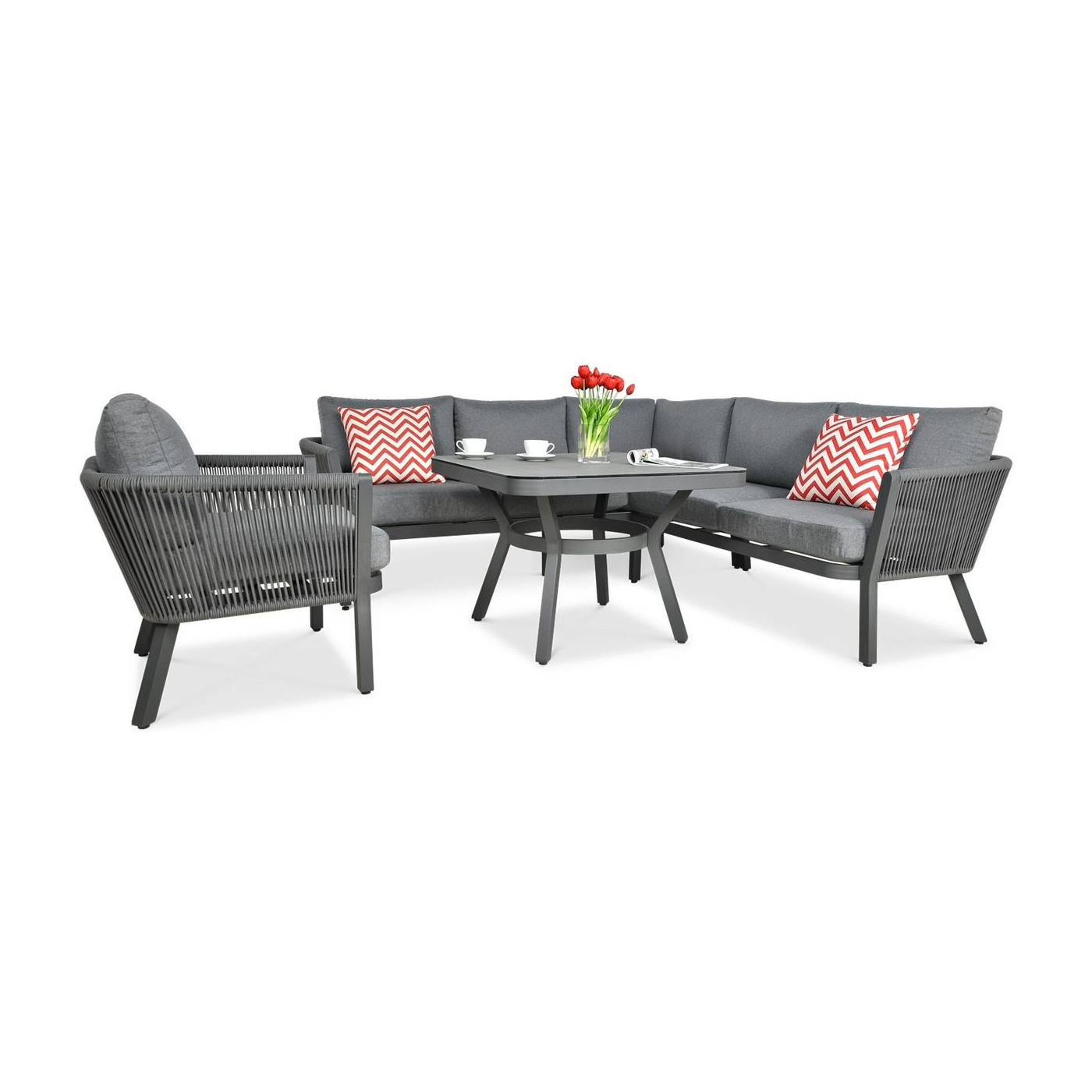 Bok narożnika salvador dining i fotela grey