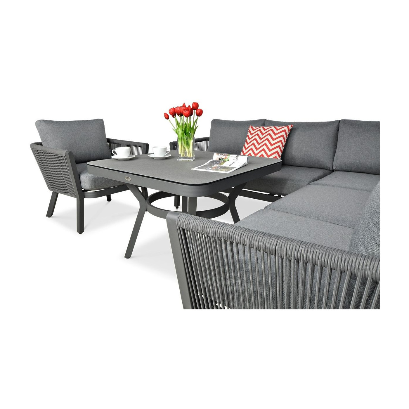 Szczegóły narożnika salvador dining + fotel grey