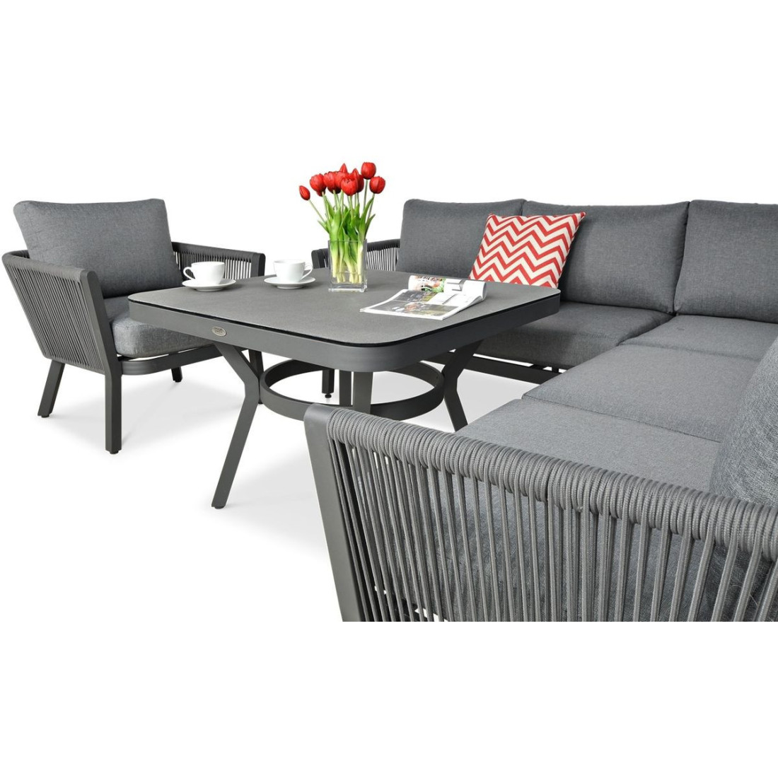 Szczegóły narożnika salvador dining + fotel grey