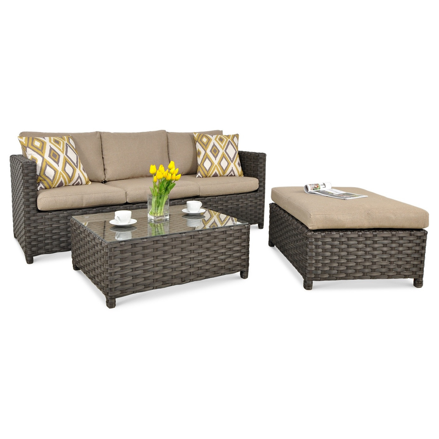 Narożnik technorattanowy Marco - Caffe Brown